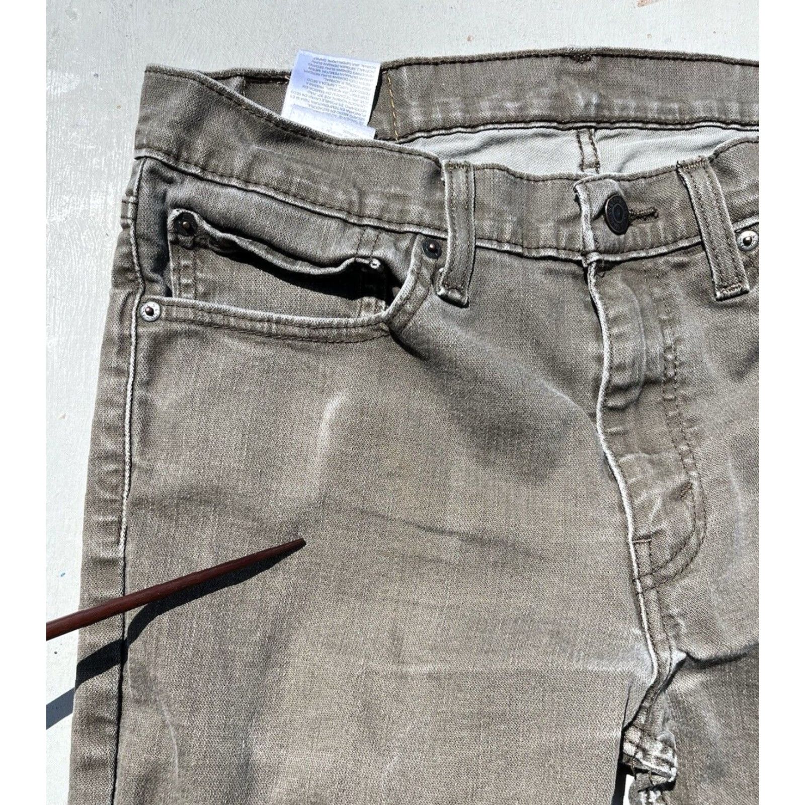 Levi's Levi's 511 Jeans Slim Green 34x34 Men Regular Denim Zip Button Mid Rise 5-Pocket Distressed No Vintage No Size US 34 / EU 50 - 3 Thumbnail