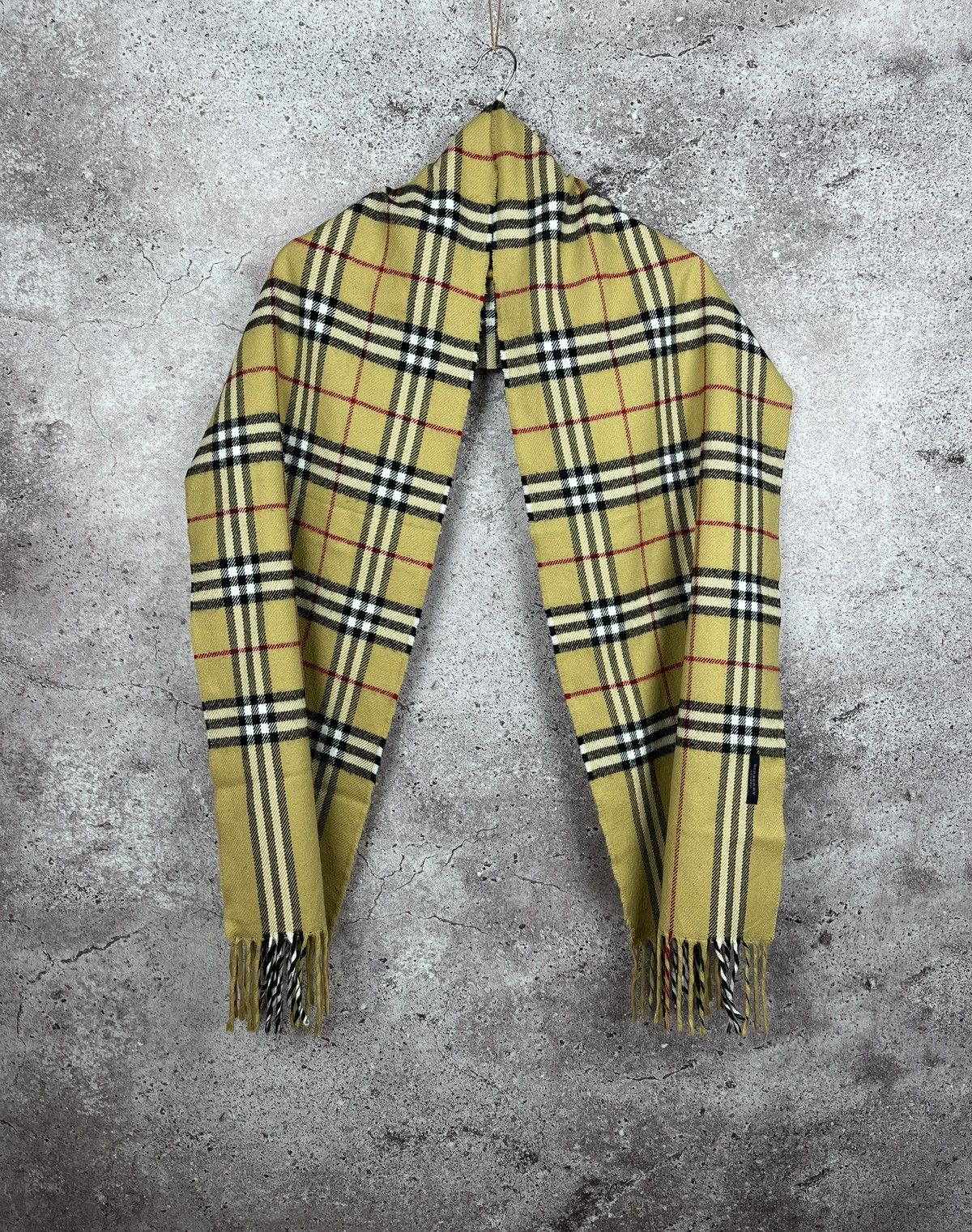 Burberry × Vintage Vintage🔥Burberry London Wool Scarf/Muffler/Neckwear Size ONE SIZE - 1 Thumbnail