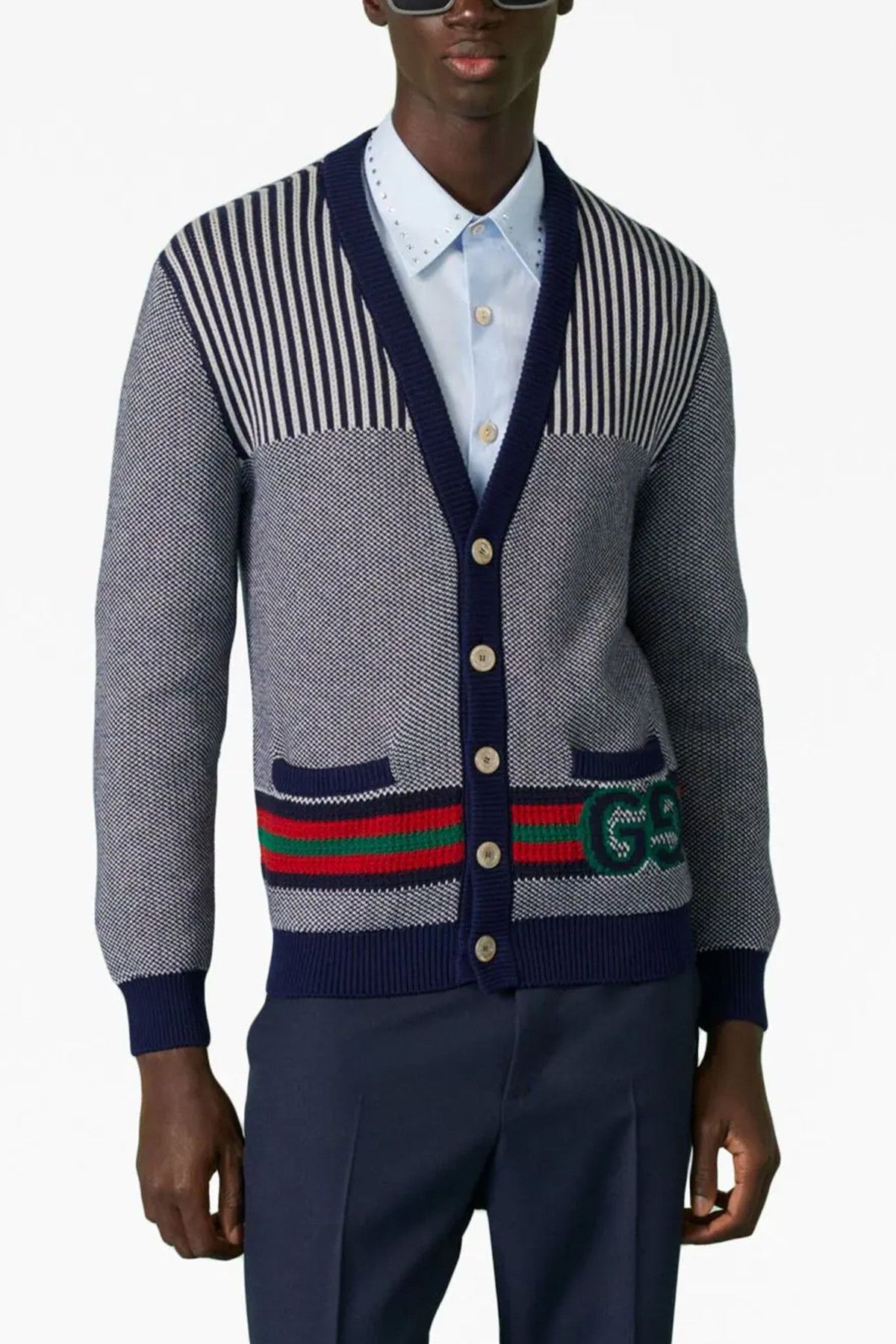 Gucci o1mt1gz0525 Cotton Wool Cardigan With GG in Multicolor Size US XS / EU 42 / 0 - 3 Thumbnail