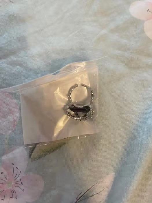 Jewelry × Vintage Black Torn Heart Adjustable Ring Size ONE SIZE - 4 Thumbnail