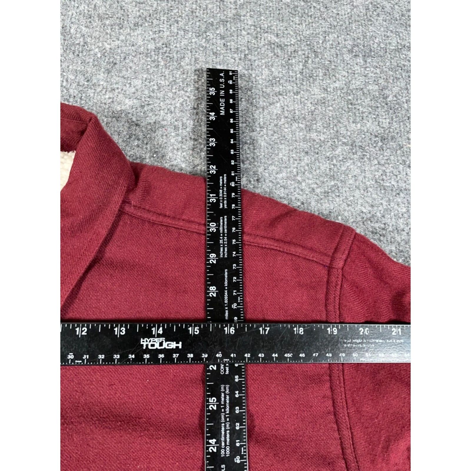 Wrangler Wrangler Jacket Men Large Dark Red Sherpa Lined Twill Shirt Heavy Shacket Size US L / EU 52-54 / 3 - 5 Thumbnail