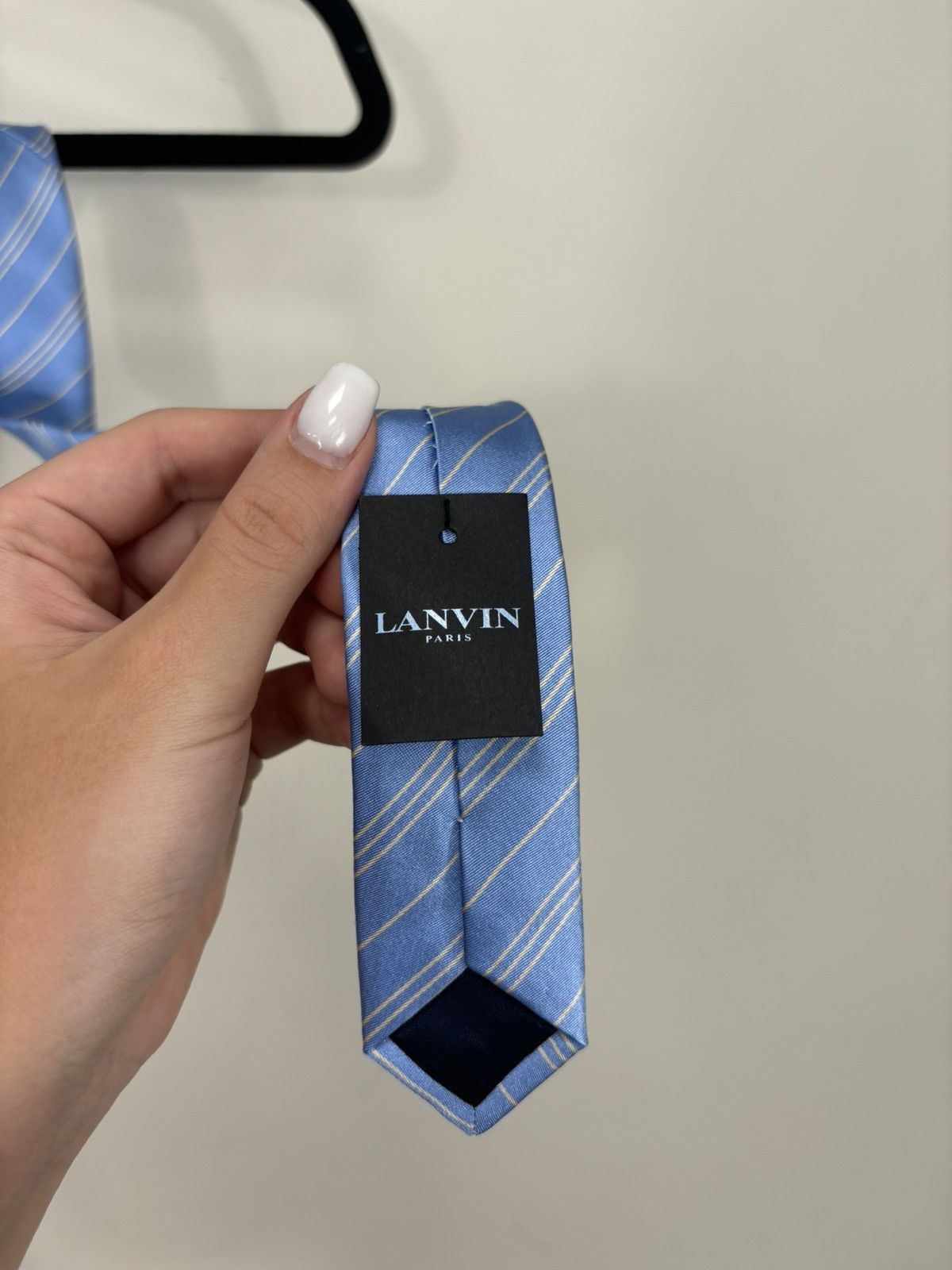 Designer × Lanvin Lanvin NEW Geometric Striped Classic Luxury Silk Tie Size ONE SIZE - 5 Thumbnail