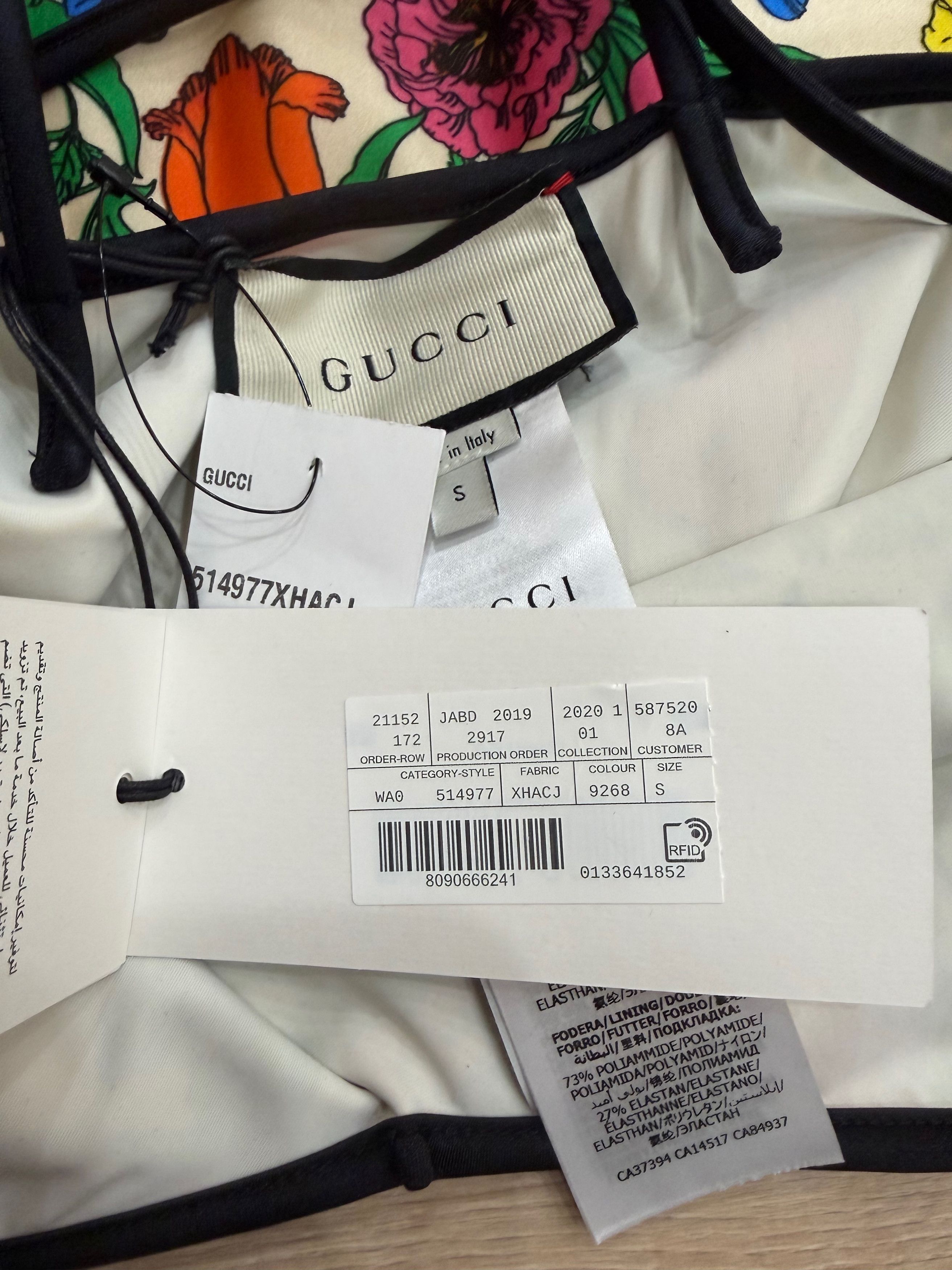Gucci Gucci Floral Print Logo 1 Piece Swimsuit Bathingsuit S Small Size S / US 4 / IT 40 - 10 Thumbnail