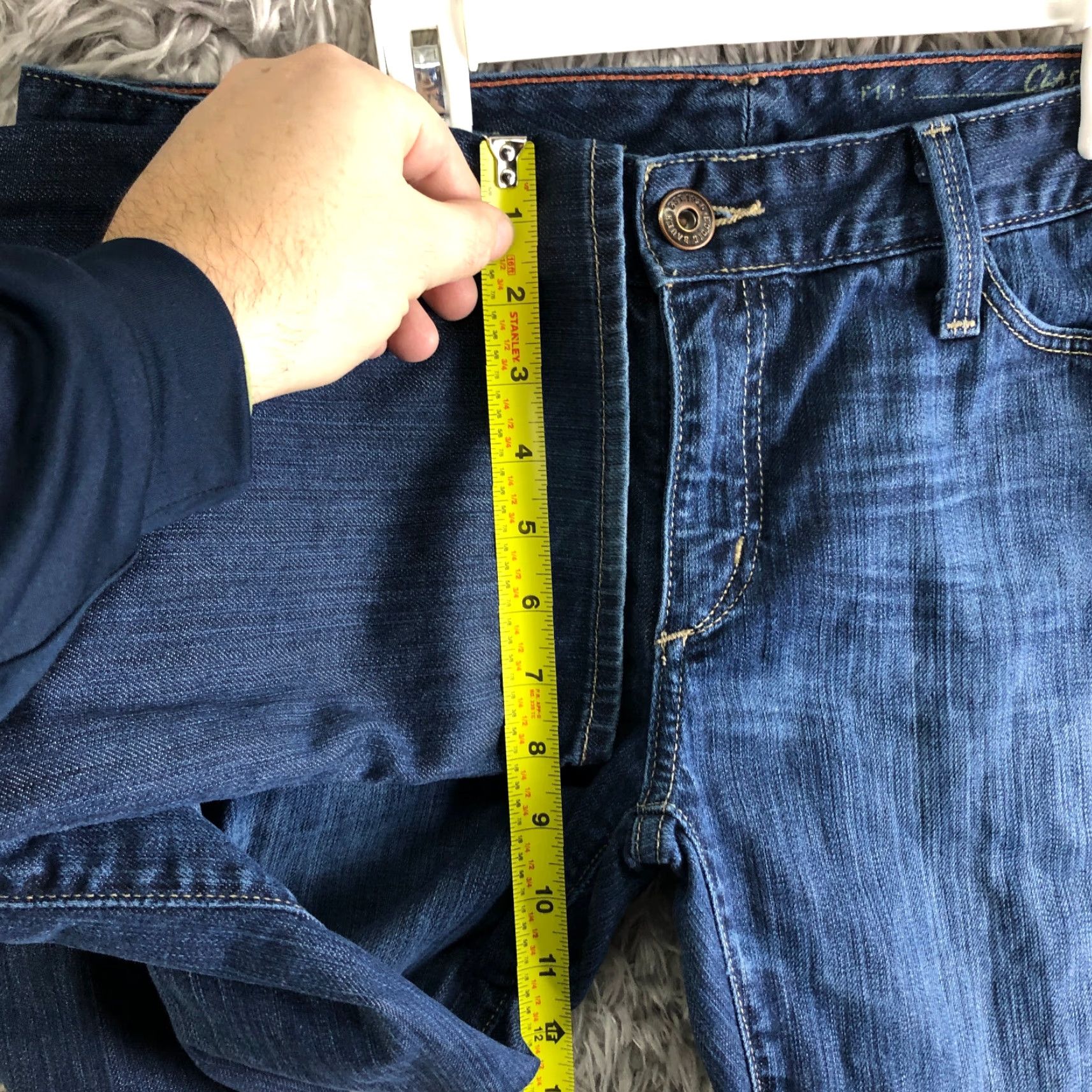 Eddie Bauer Eddie Bauer Barely Boot Jeans Womens Mid Rise Dark Wash Blue Denim Size 10P Size 32" / US 10 / IT 46 - 4 Thumbnail
