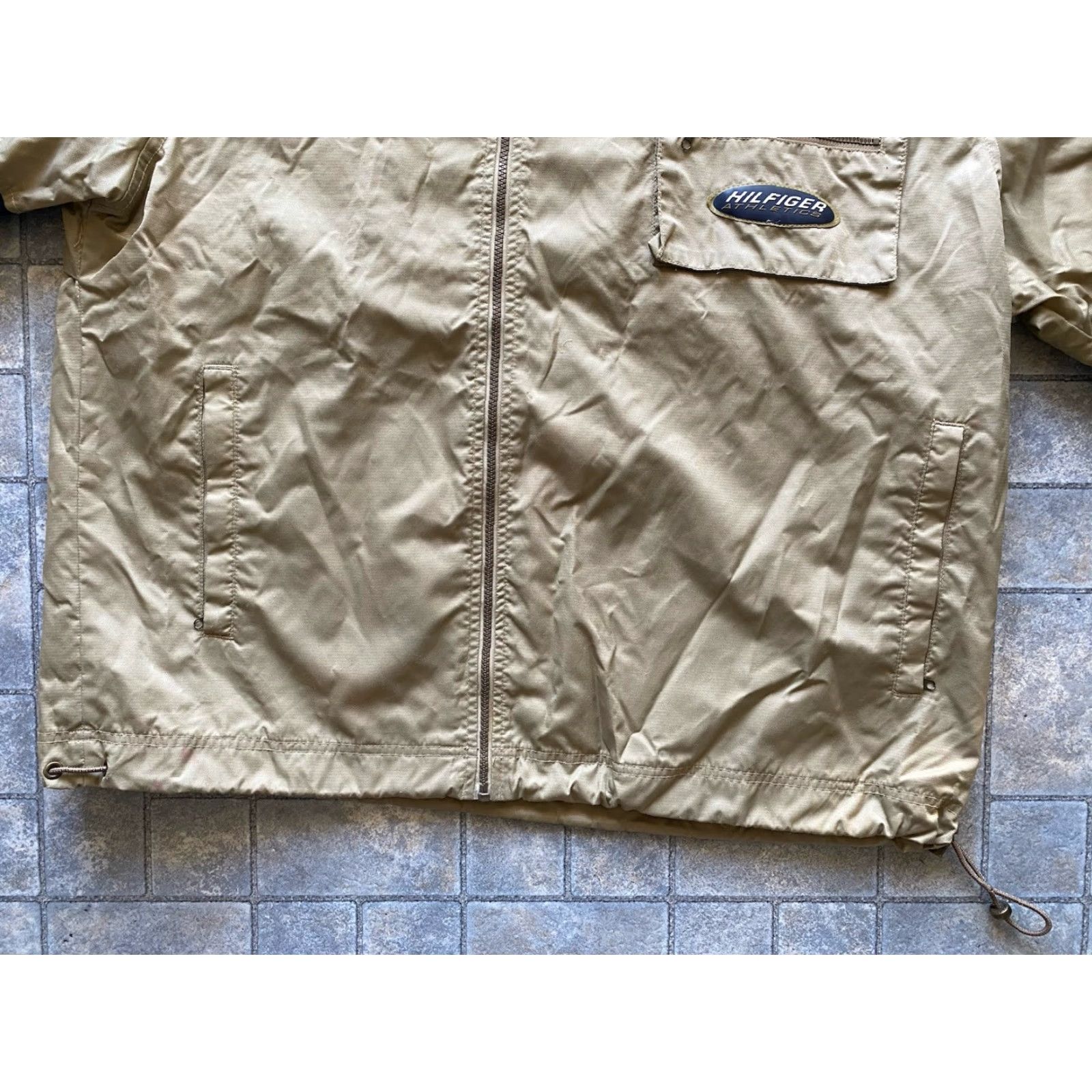Tommy Hilfiger VINTAGE Hilfiger Athletics Mens Jacket XL Hooded Pockets Zipped Pockets Flaws Wear Damage Size US XL / EU 56 / 4 - 3 Thumbnail