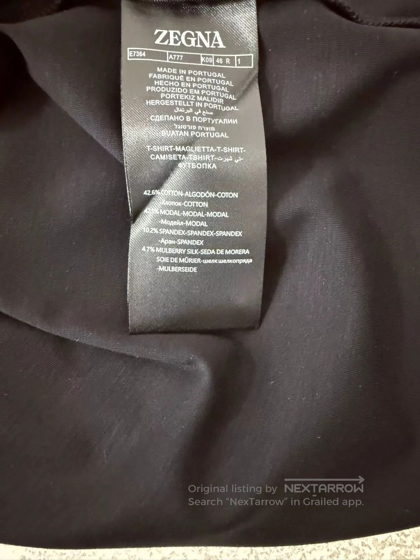Ermenegildo Zegna ZEGNA Men's Black Short-Sleeve Polo. Size US L / EU 52-54 / 3 - 6 Thumbnail