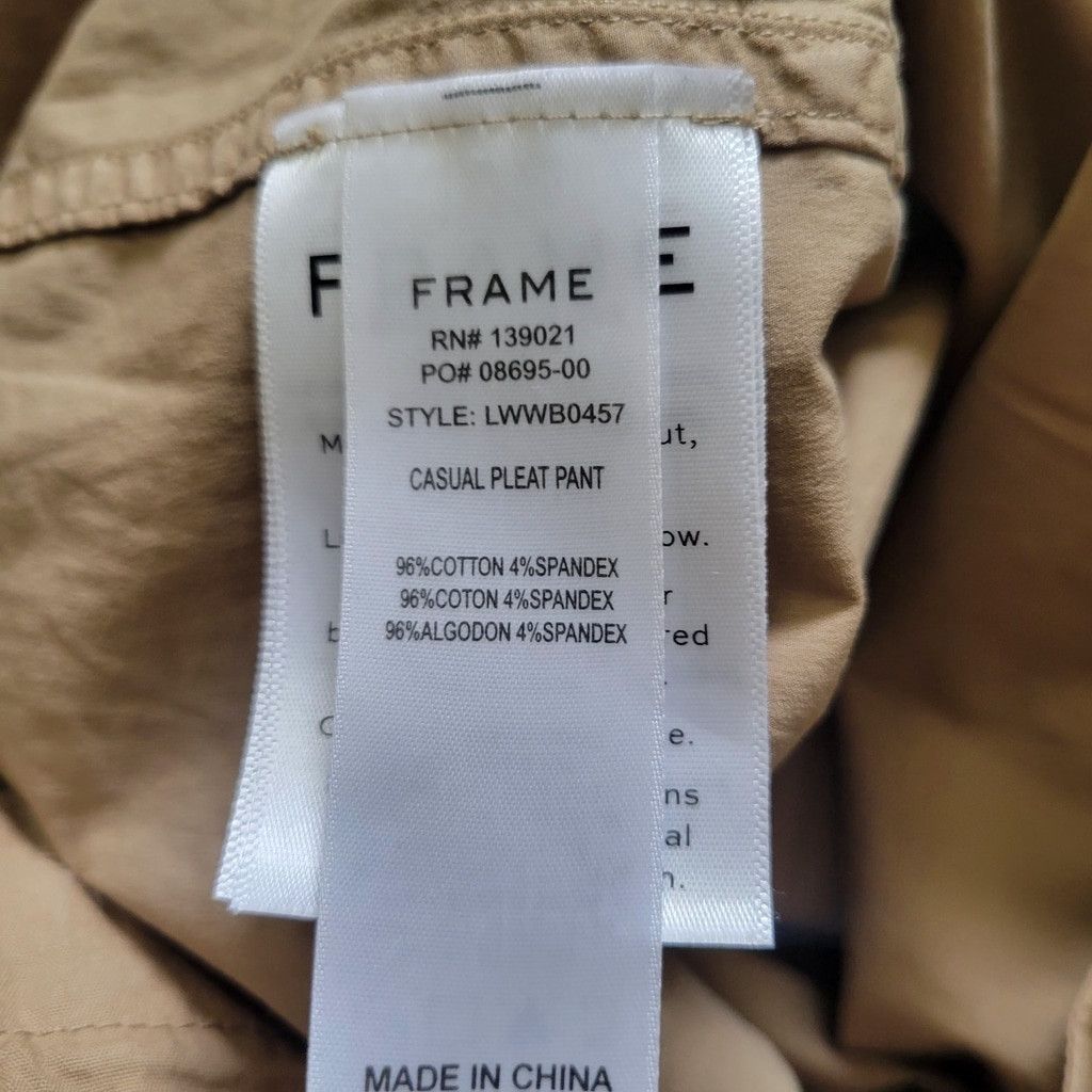 Frame Frame Women's Pants Tan Size 4 Casual Pleat Pant High Rise Size 27" / US 4 / IT 40 - 10 Thumbnail
