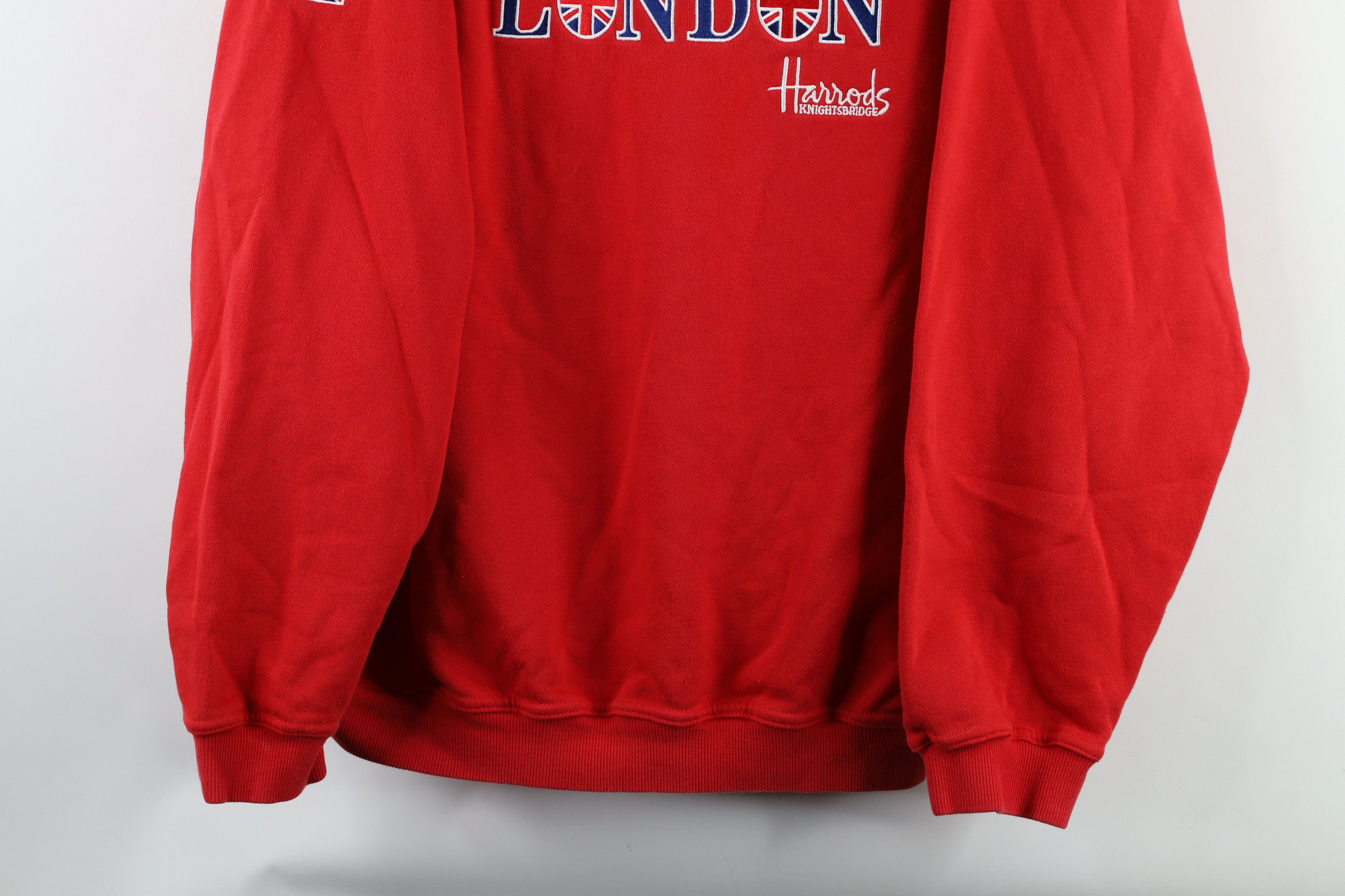 Vintage Vintage 90s Harrods London Spell Out Crewneck Sweatshirt Red Size US XL / EU 56 / 4 - 3 Thumbnail