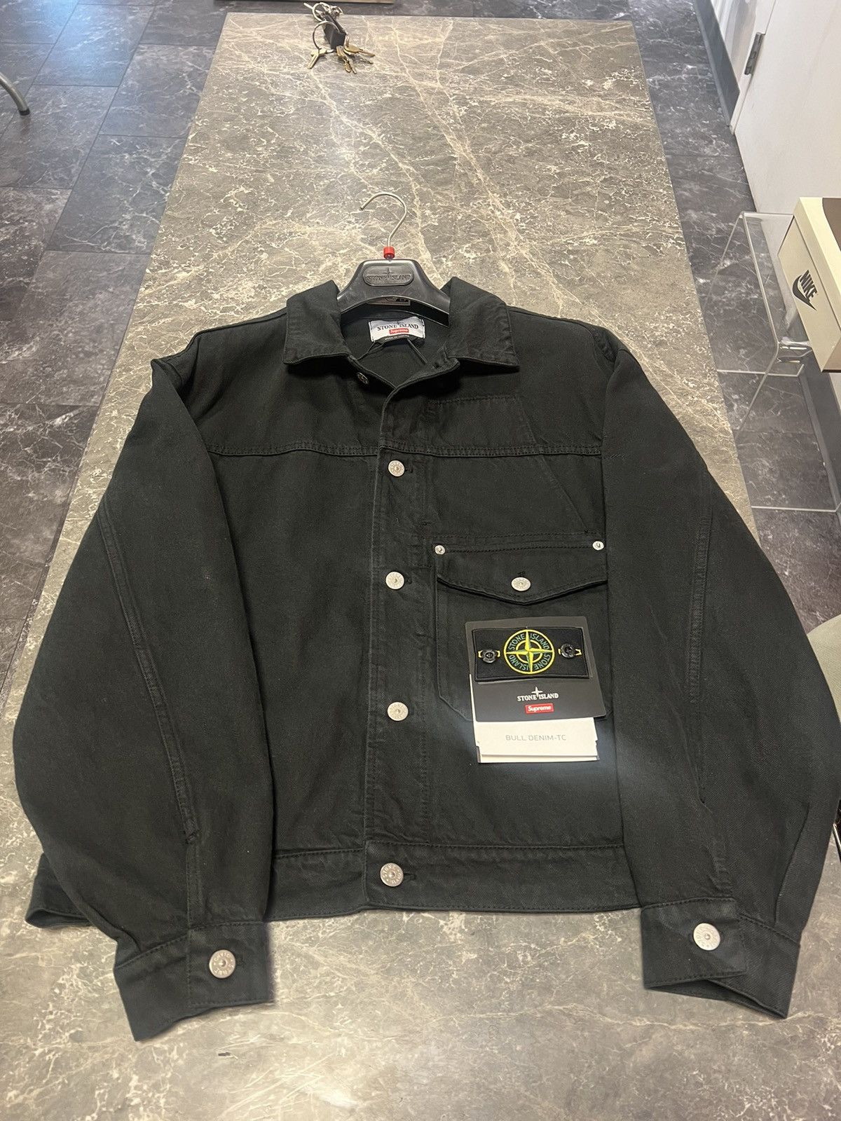 Supreme Stone island supreme bull denim trucker jacket | Grailed