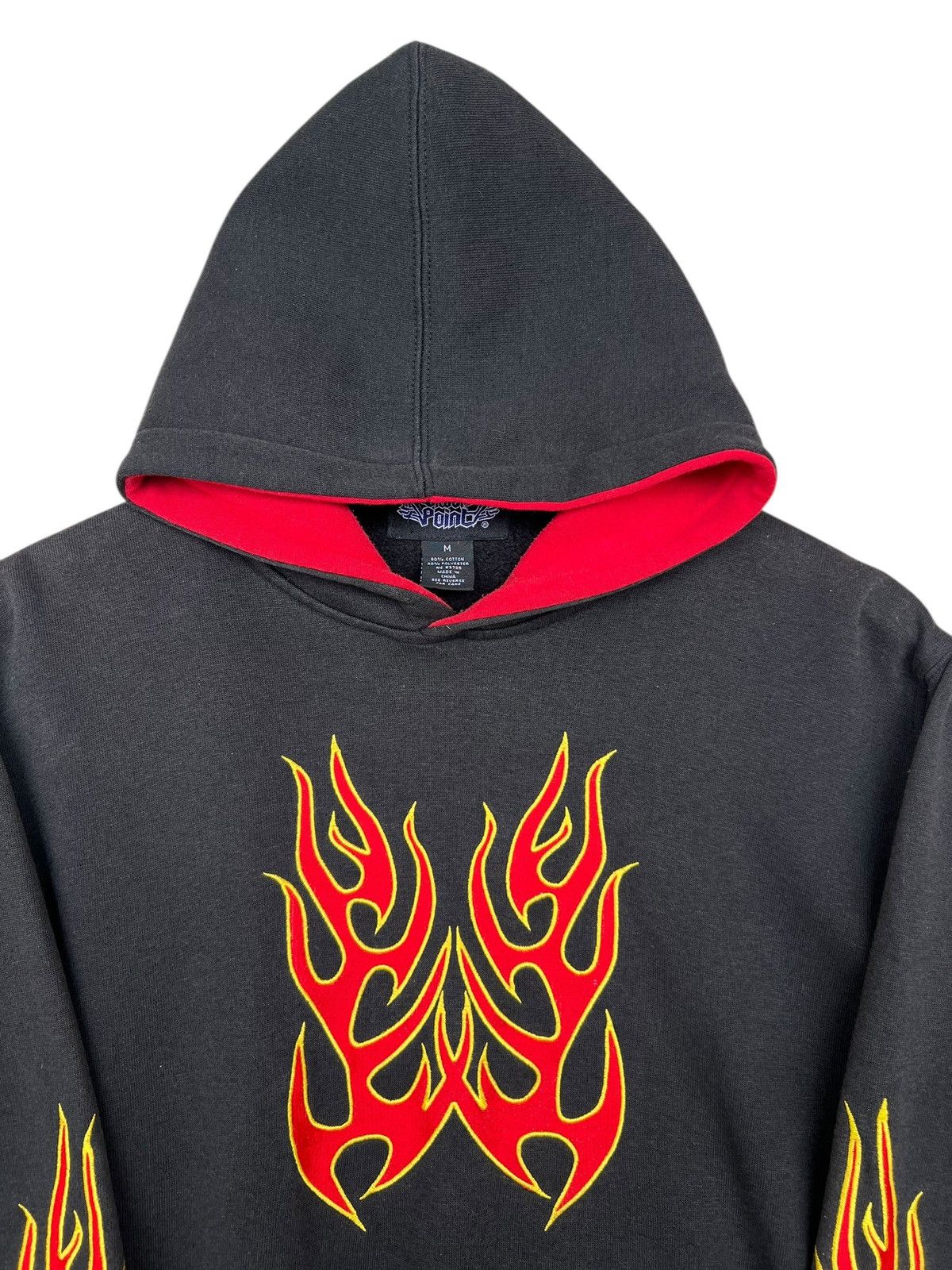 Vintage Vintage Y2K Silver Point Flame Baggy Boxy Black Hoodie Size US S / EU 44-46 / 1 - 4 Thumbnail