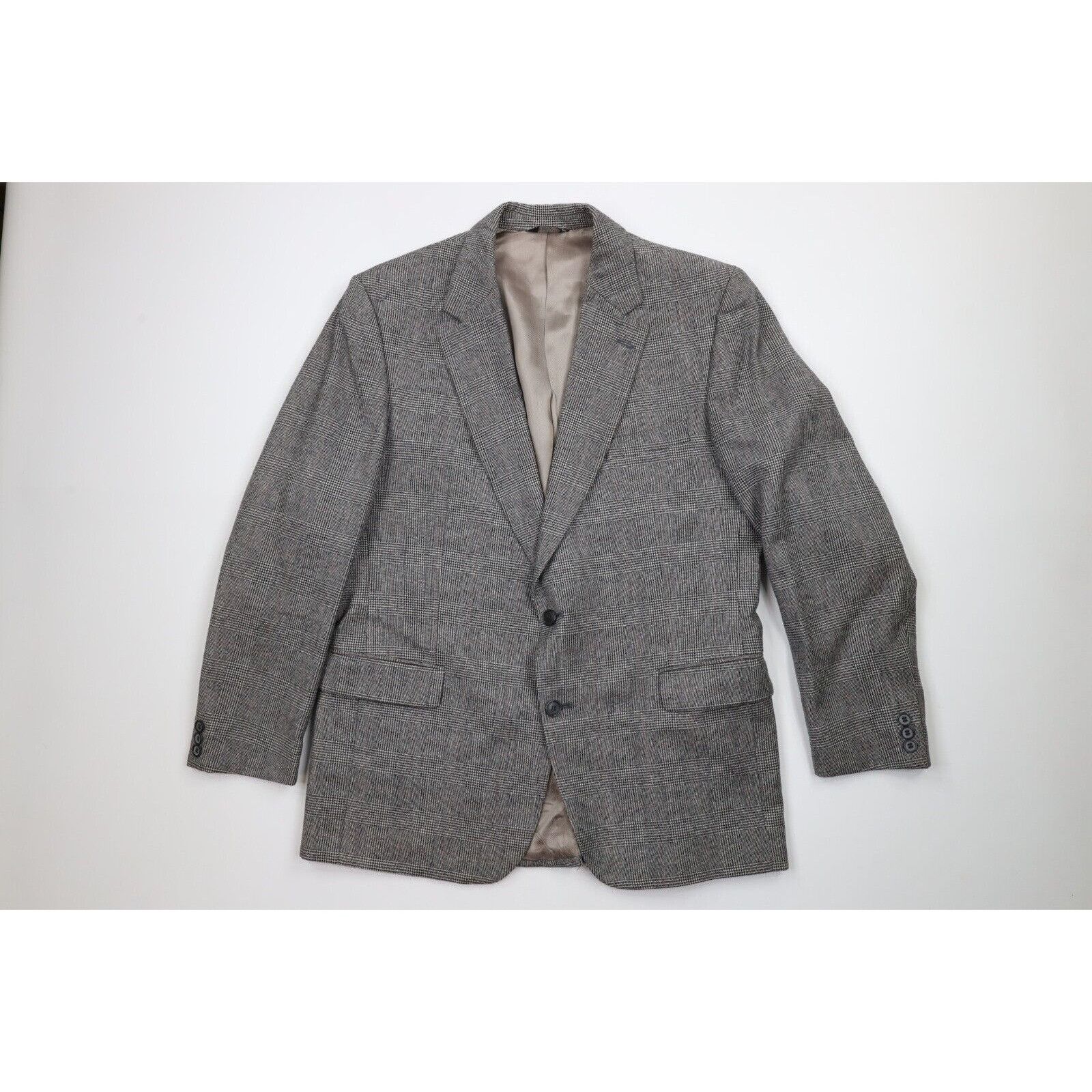 Vintage Vintage 70s Streetwear Wool Houndstooth 2 Piece Suit Size 44R - 2 Thumbnail