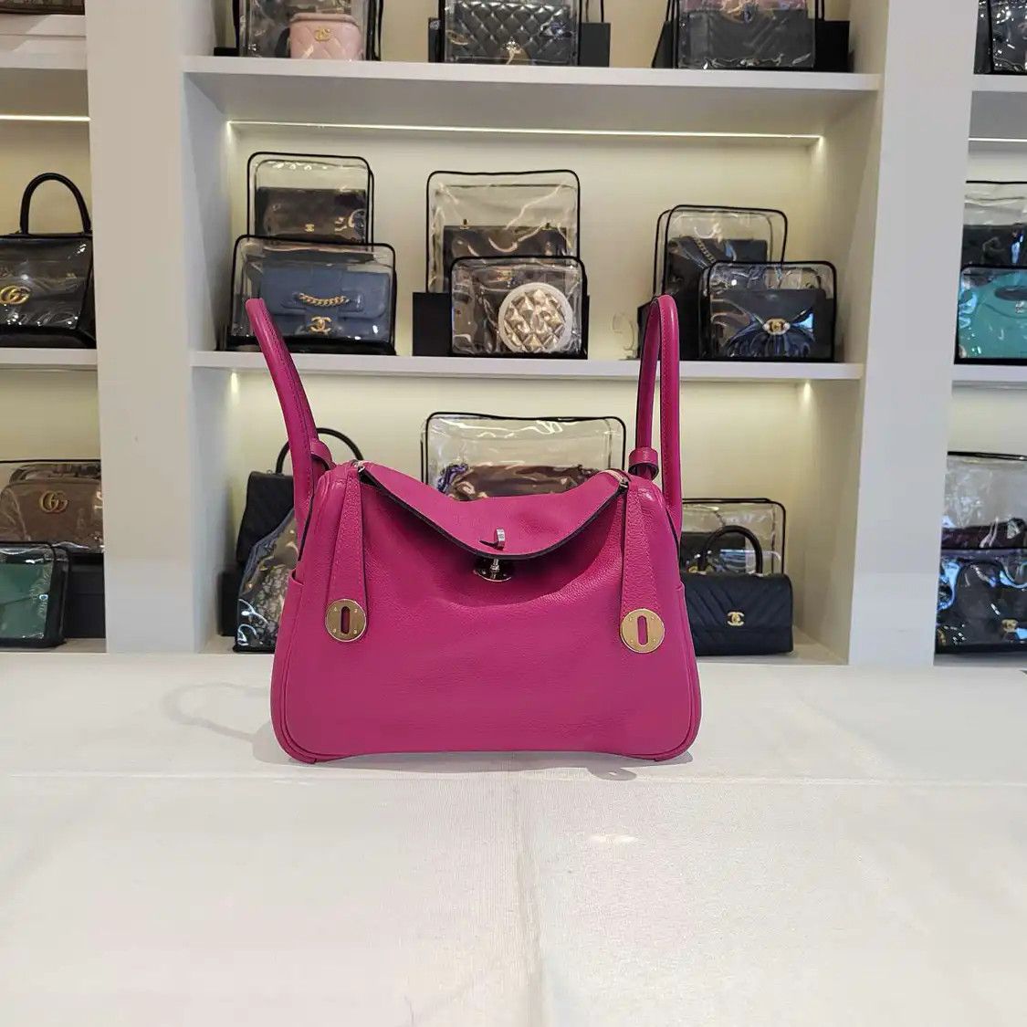 Hermes Hermes Lindy 26 purple cowhide leather Lindy bag shoulder bag silver hardware A Size ONE SIZE - 1 Thumbnail