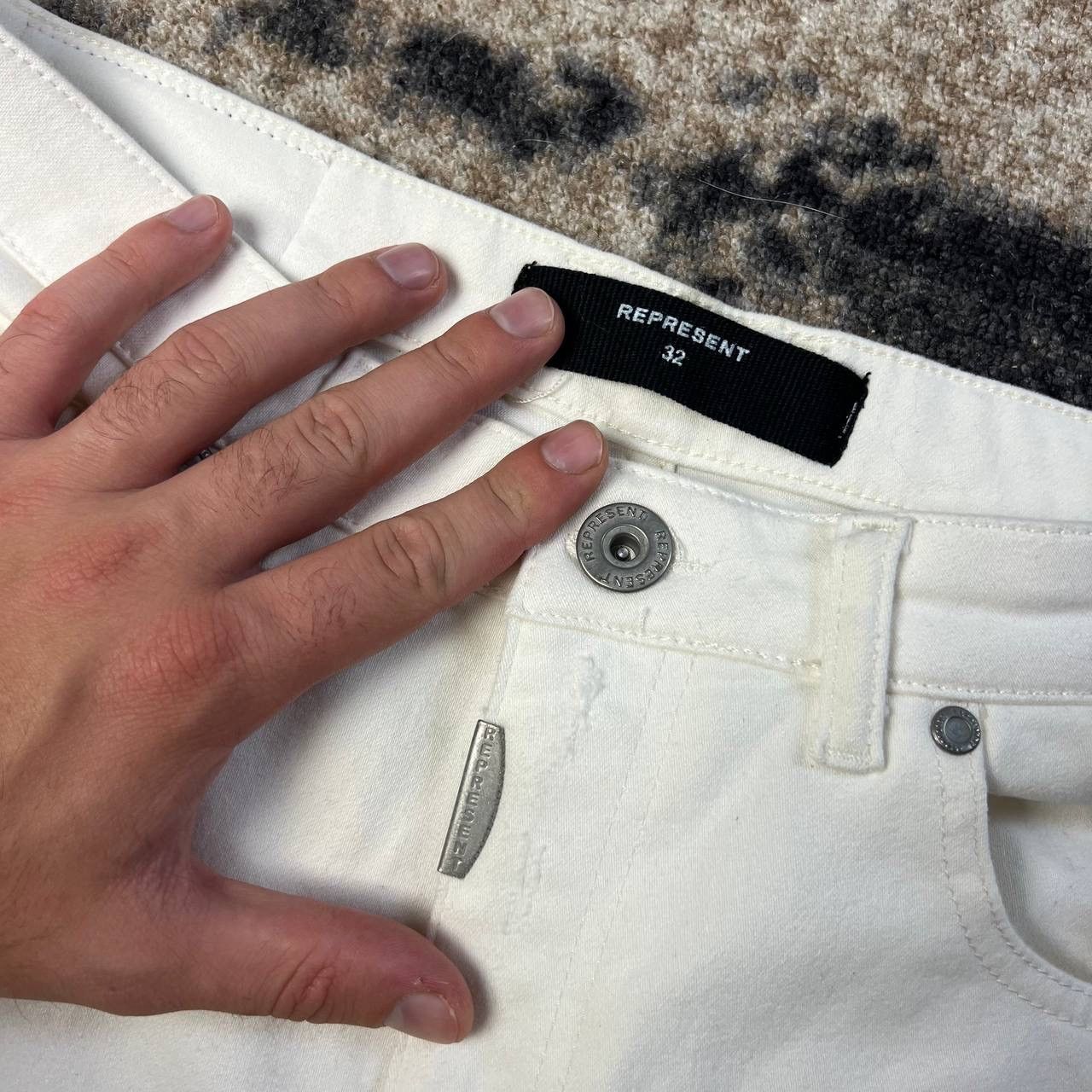 Represent Clo. Represent White Denim Slim Fit Jeans Streetwear Style Size US 32 / EU 48 - 7 Thumbnail