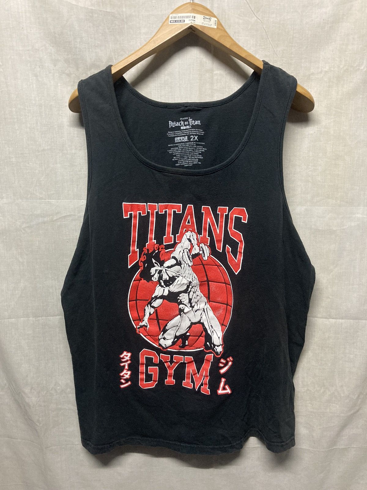 Anime × Ripple Junction Titans Gym Attack On Titan Anime Tank Top Size US XL / EU 56 / 4 - 1 Thumbnail