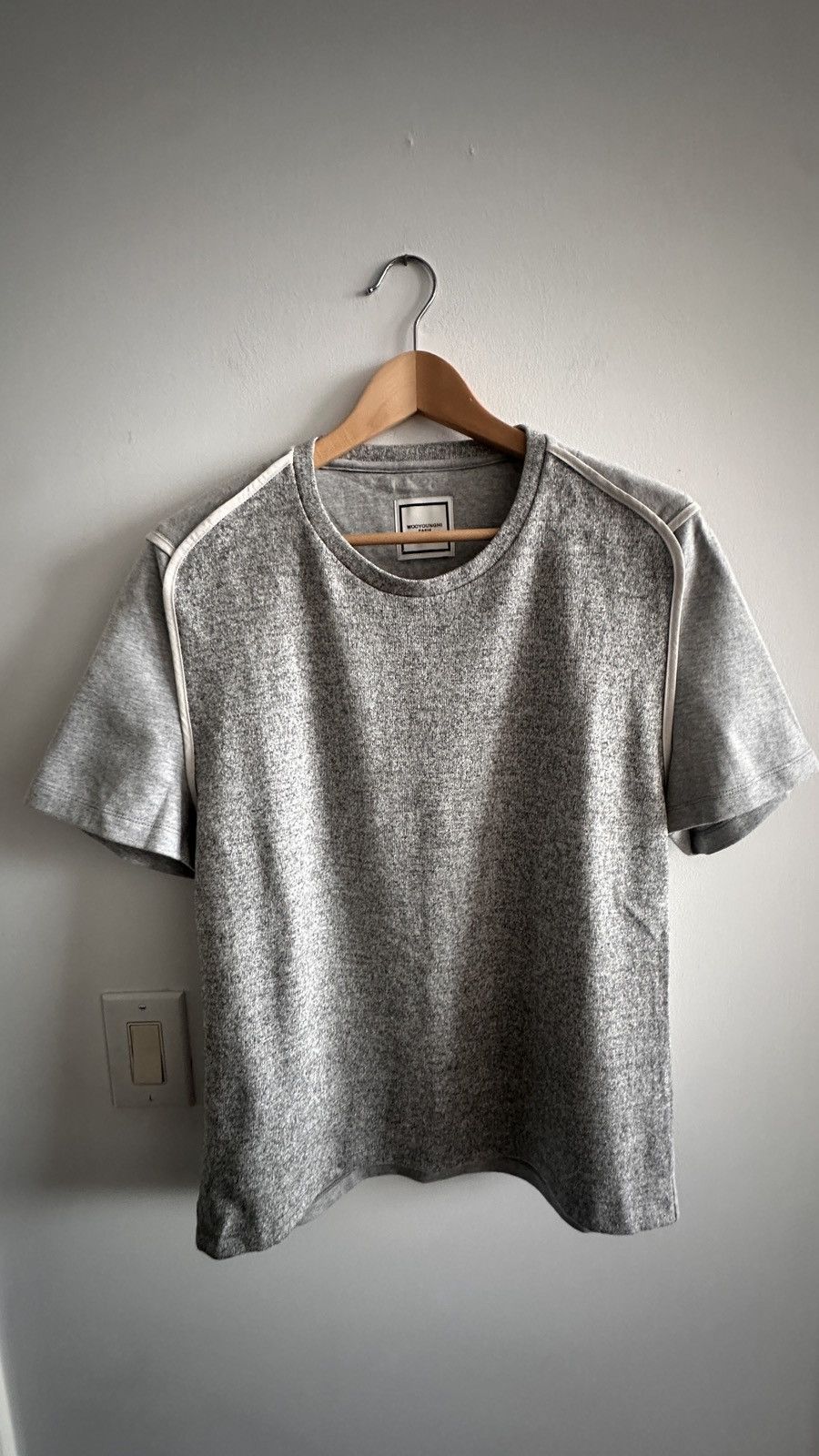 Wooyoungmi Wooyoungmi Grey Mixed Media Sweater Tee Size US M / EU 48-50 / 2 - 2 Thumbnail