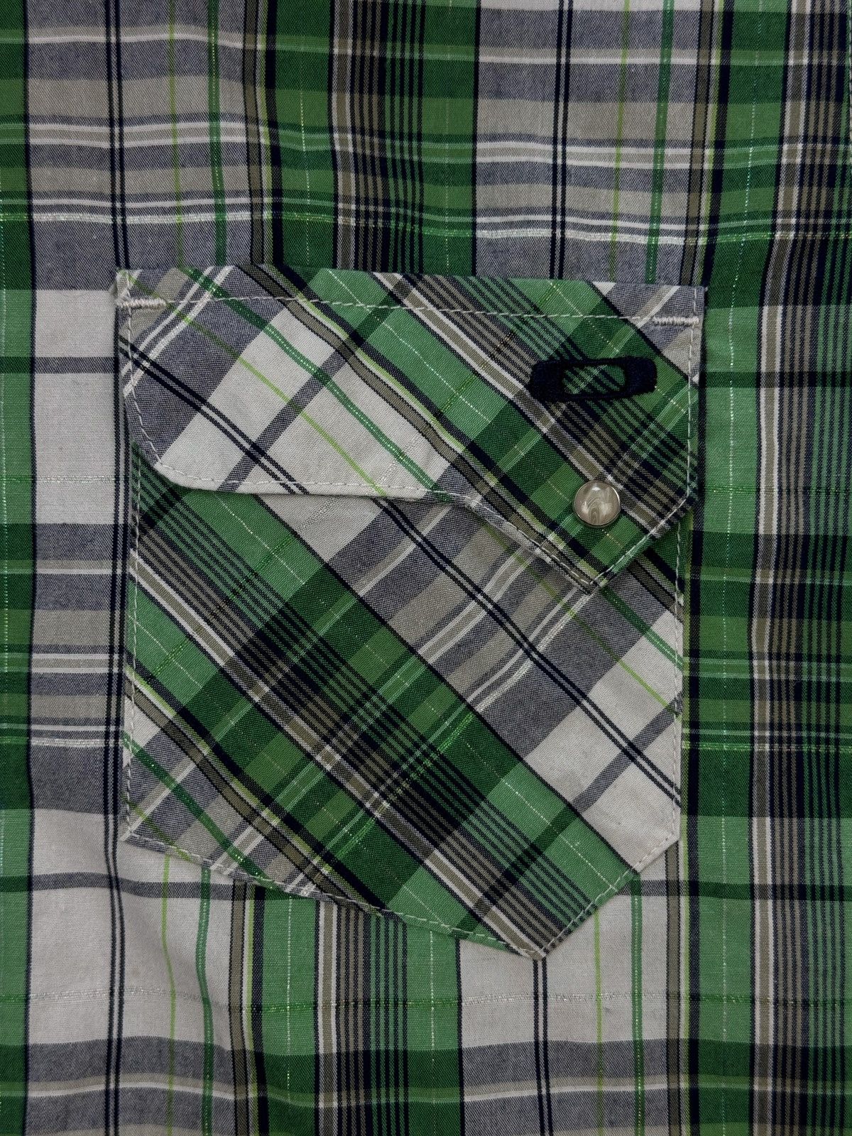 Oakley × Vintage OAKLEY Vintage Mens Short Sleeve Plaid Green Shirt Size US S / EU 44-46 / 1 - 6 Thumbnail