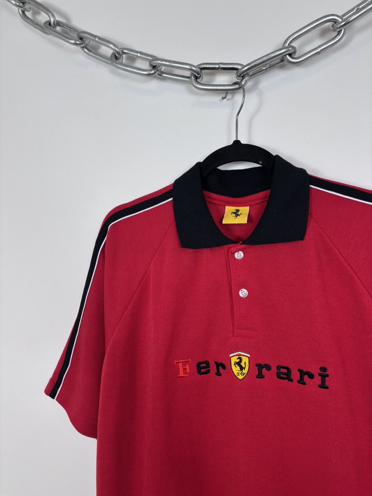 Ferrari Vintage Ferrari 1996 Official Big Logo Racing Red Polo Shirt Size US XL / EU 56 / 4 - 3 Thumbnail