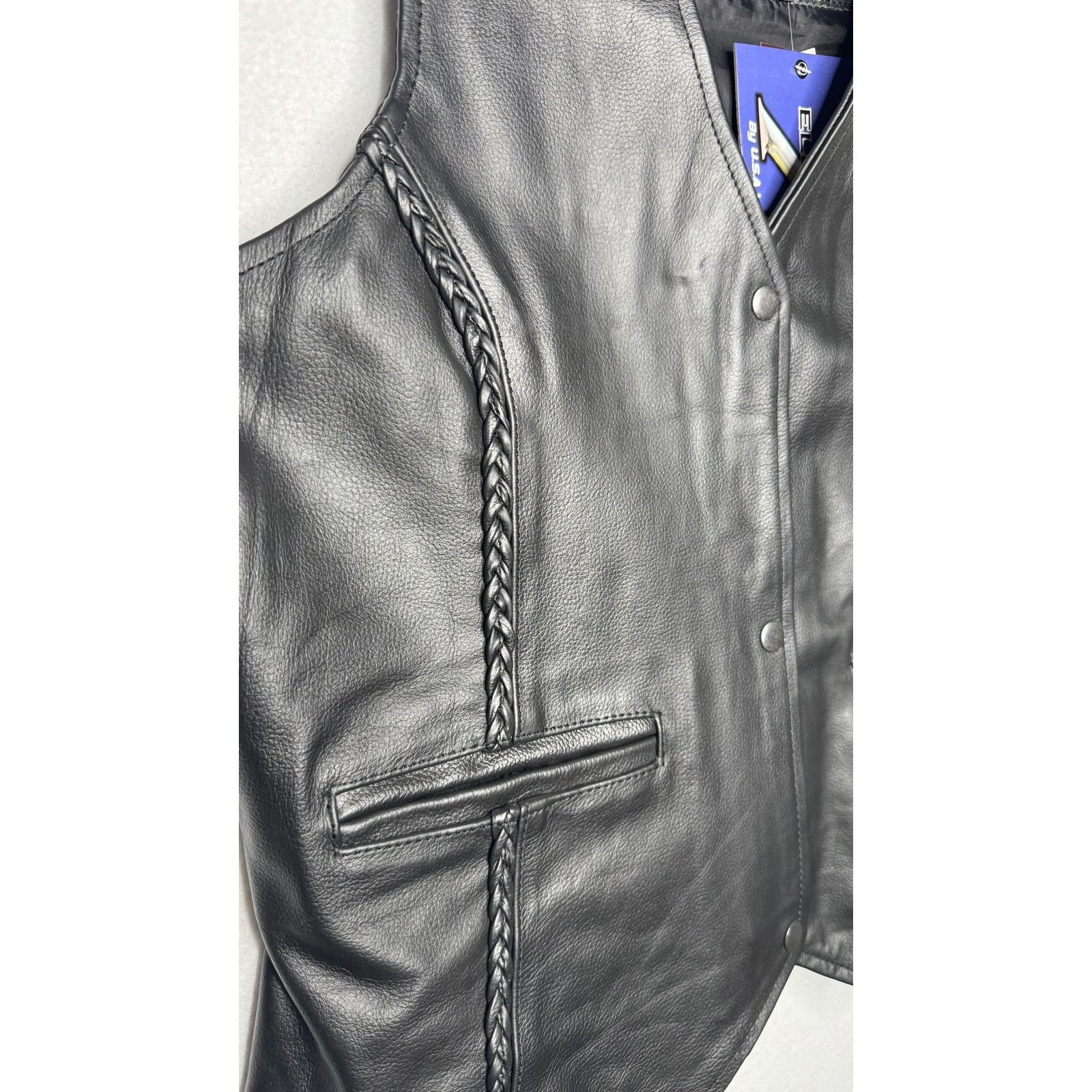 Xelement 1990s Xelement Black Leather Biker Vest Men’s XL NWT Size US XL / EU 56 / 4 - 4 Thumbnail