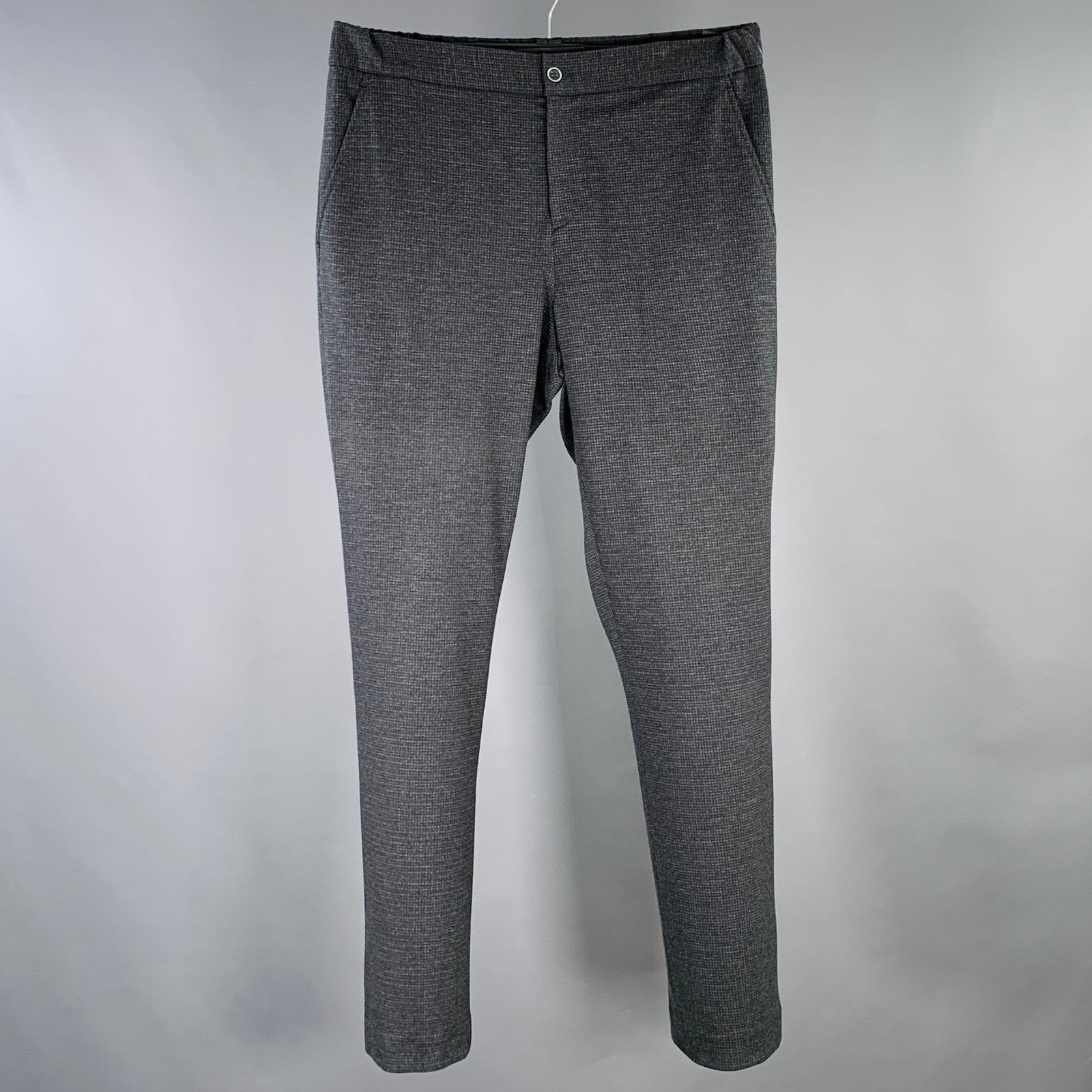 Other NOMINEE Grey Navy Checkered Viscose Drawstring Casual Pants Size US 34 / EU 50 - 1 Thumbnail