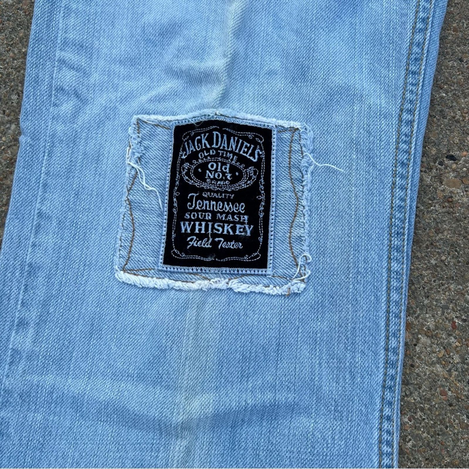 Levi's Levi’s 527 Low Boot Cut Jeans upcycle patch art Jack Daniels Size US 34 / EU 50 - 2 Thumbnail