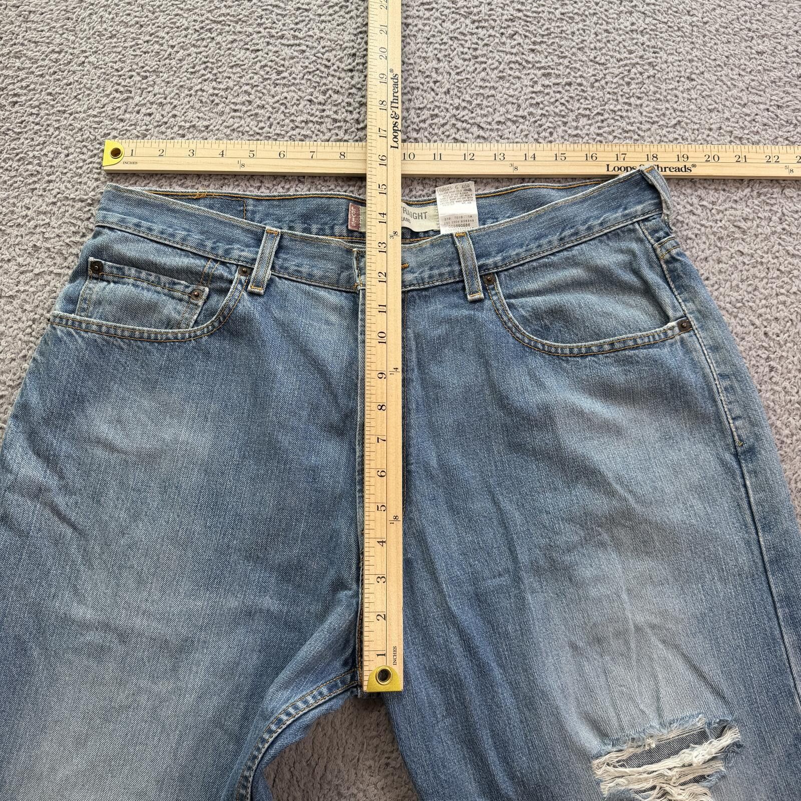 Levi's Levis 569 Loose Straight Jeans Mens 36x32 Light Wash Baggy Size US 36 / EU 52 - 3 Thumbnail