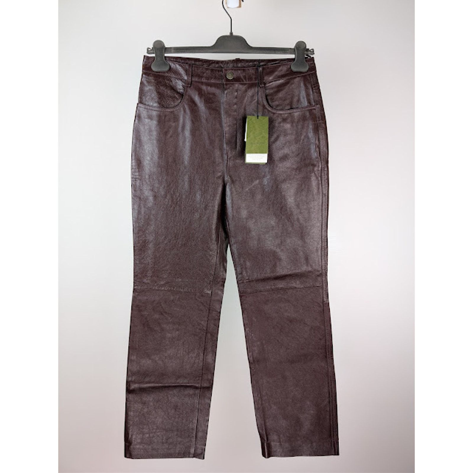 Gucci o1rshd1 Soft Leather Pants in Bordeaux Size US 36 / EU 52 - 2 Thumbnail