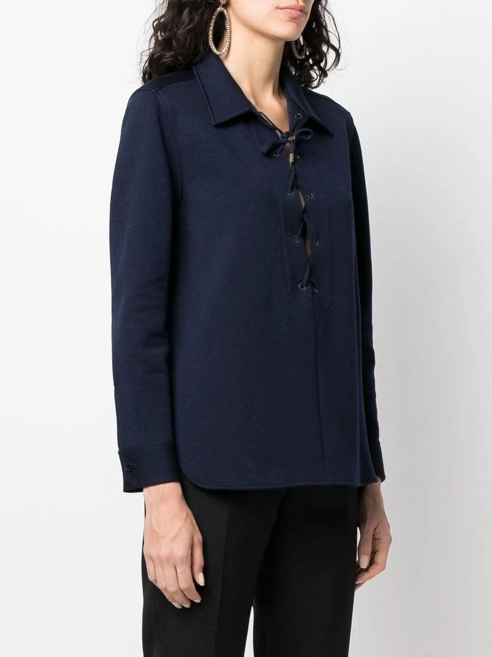 Saint Laurent Paris o1s1wg111124 Overshirt In Jersey in Blue Size XS / US 0-2 / IT 36-38 - 4 Thumbnail