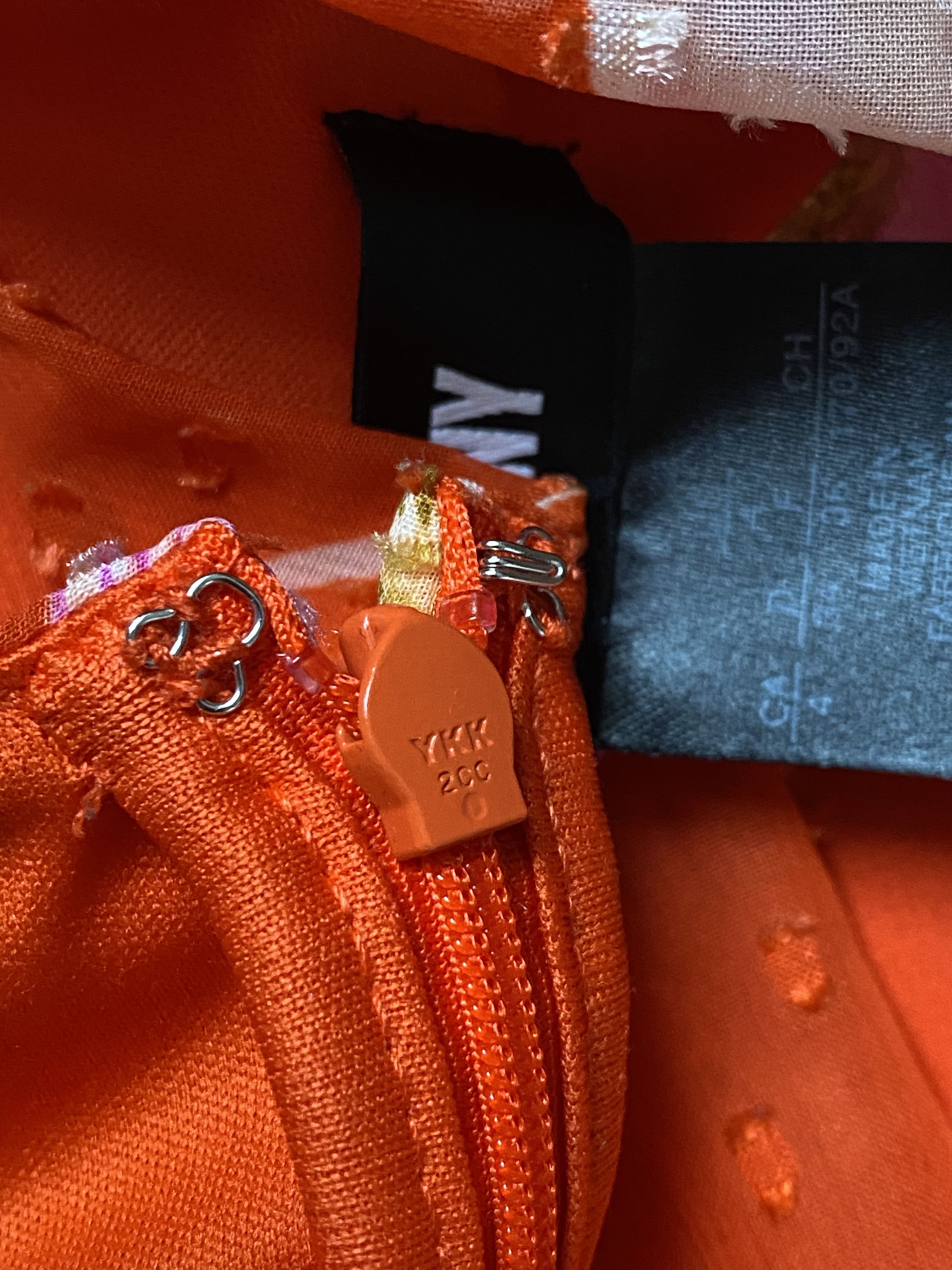 DKNY DKNY Orange Dress with Pink Flowers. Donna Karan New York Size S / US 4 / IT 40 - 3 Thumbnail