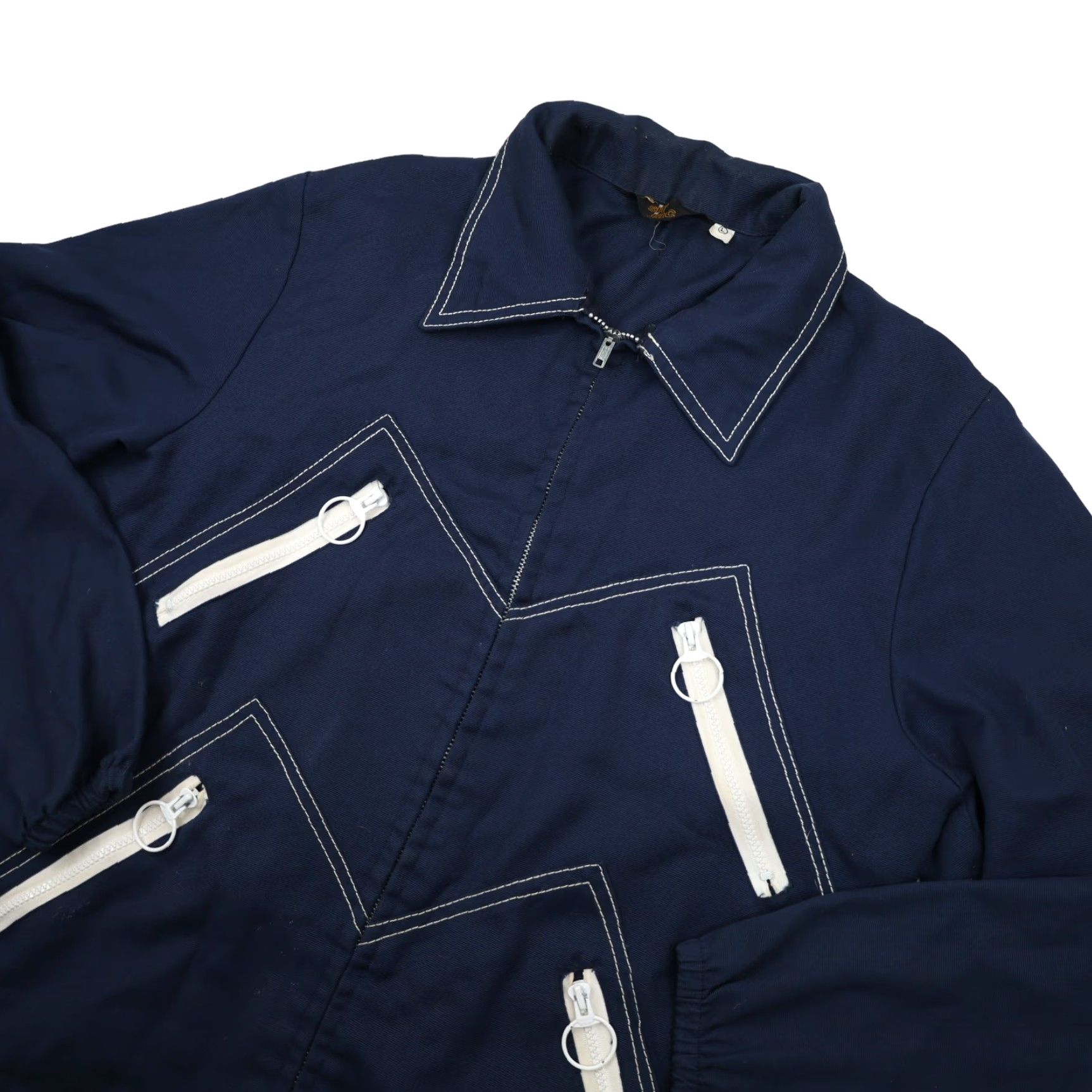 Vintage VINTAGE Sir Jac Mens Large Multi Zipper Shirt Jacket Blue Shirt Jacket Mens L Blue Zipper Western 90s Size US L / EU 52-54 / 3 - 2 Thumbnail