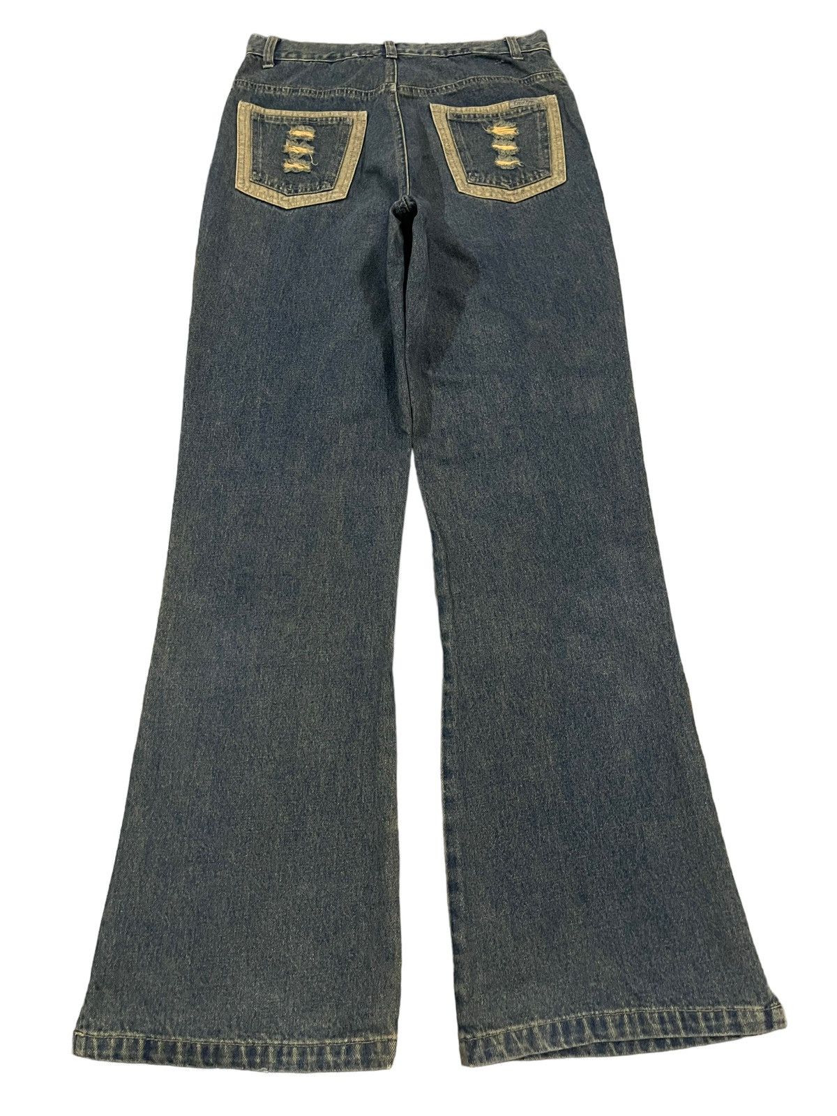 Calvin Klein Vintage CK Calvin Klein Patch Style Distress Flare Jeans Size US 28 / EU 44 - 2 Thumbnail