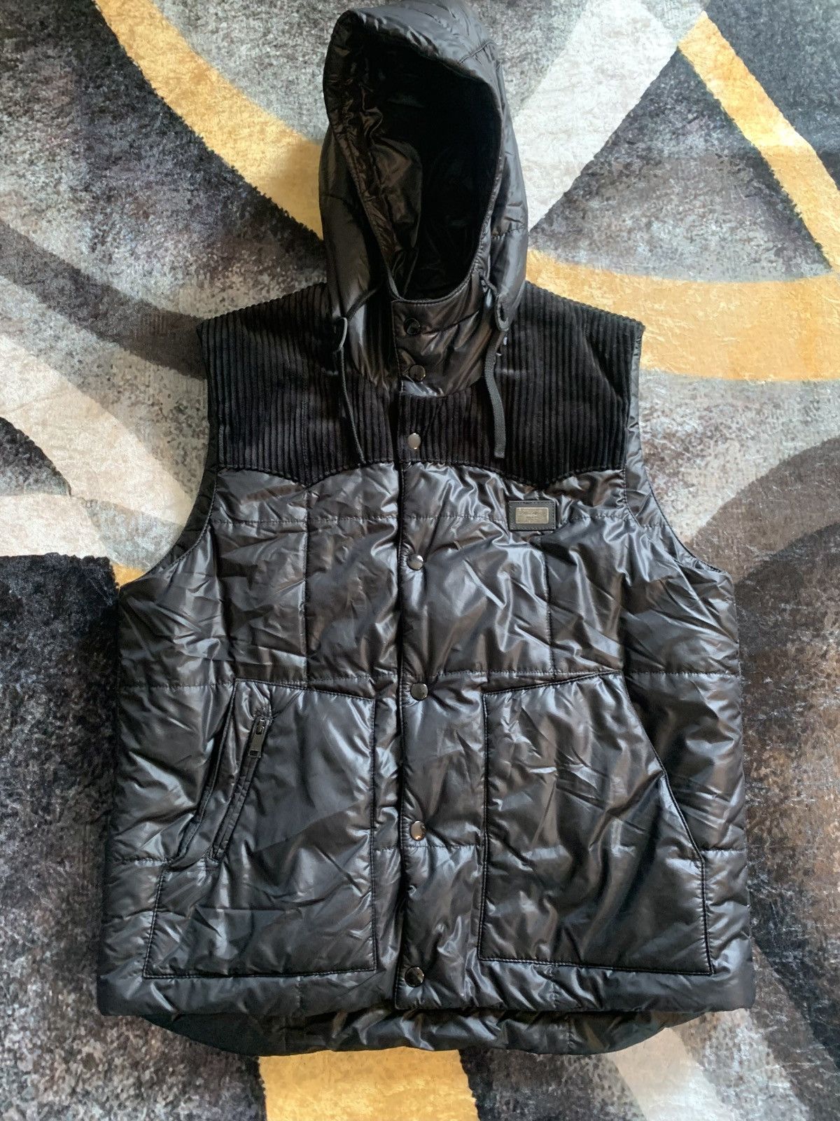 ジャケット DOLCE & GABBANA Vest Leather vest with multiple pockets in Black for Men