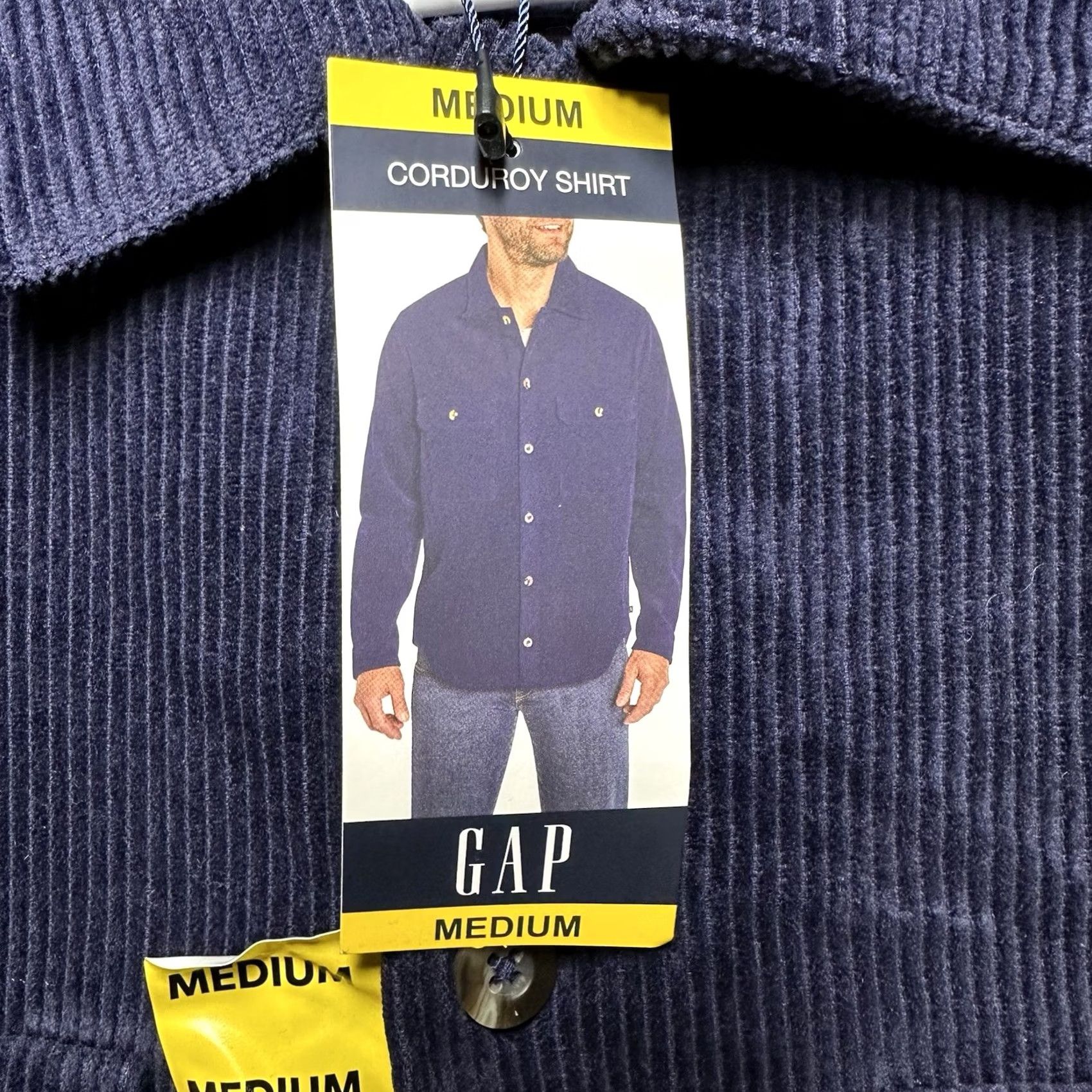 Gap GAP Shirt Mens Medium Eclipse Blue Button Up Corduroy Long Sleeve Size US M / EU 48-50 / 2 - 4 Thumbnail