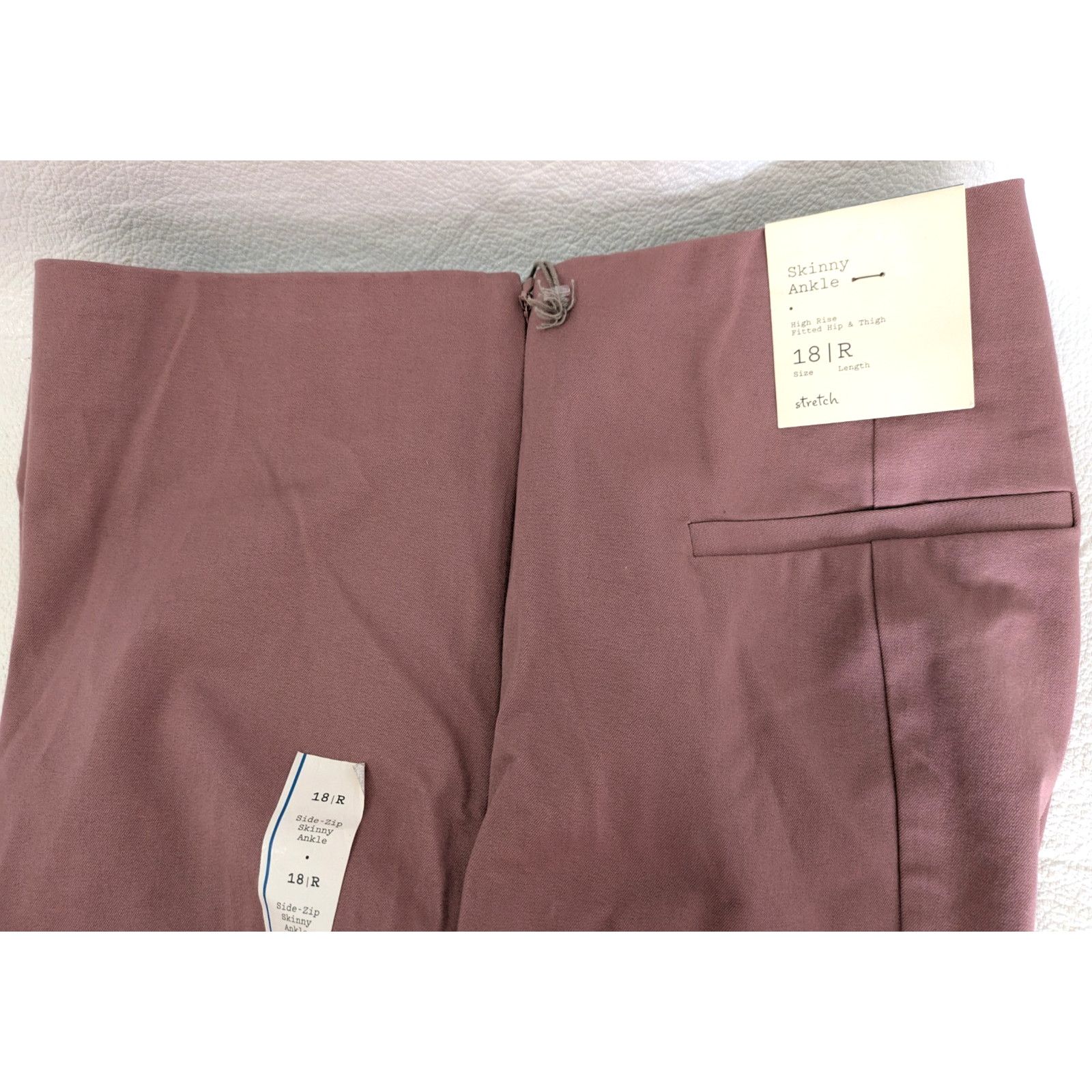 Target Basics Womens High Rise Slim Fit Ankle Pants Purple 18 Side Zip Size 40" / US 18 - 7 Thumbnail
