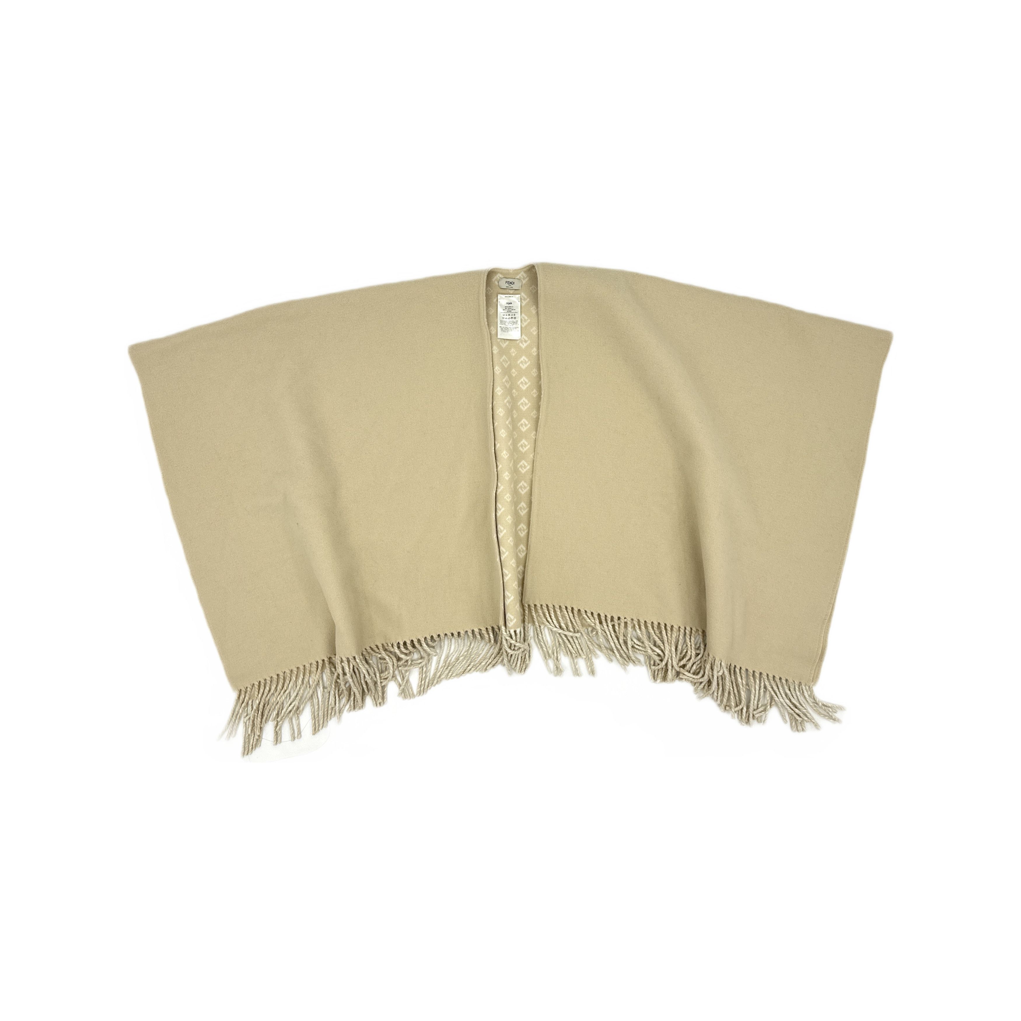 Fendi Fendi Logo Wool Poncho One Size Size ONE SIZE - 1 Thumbnail