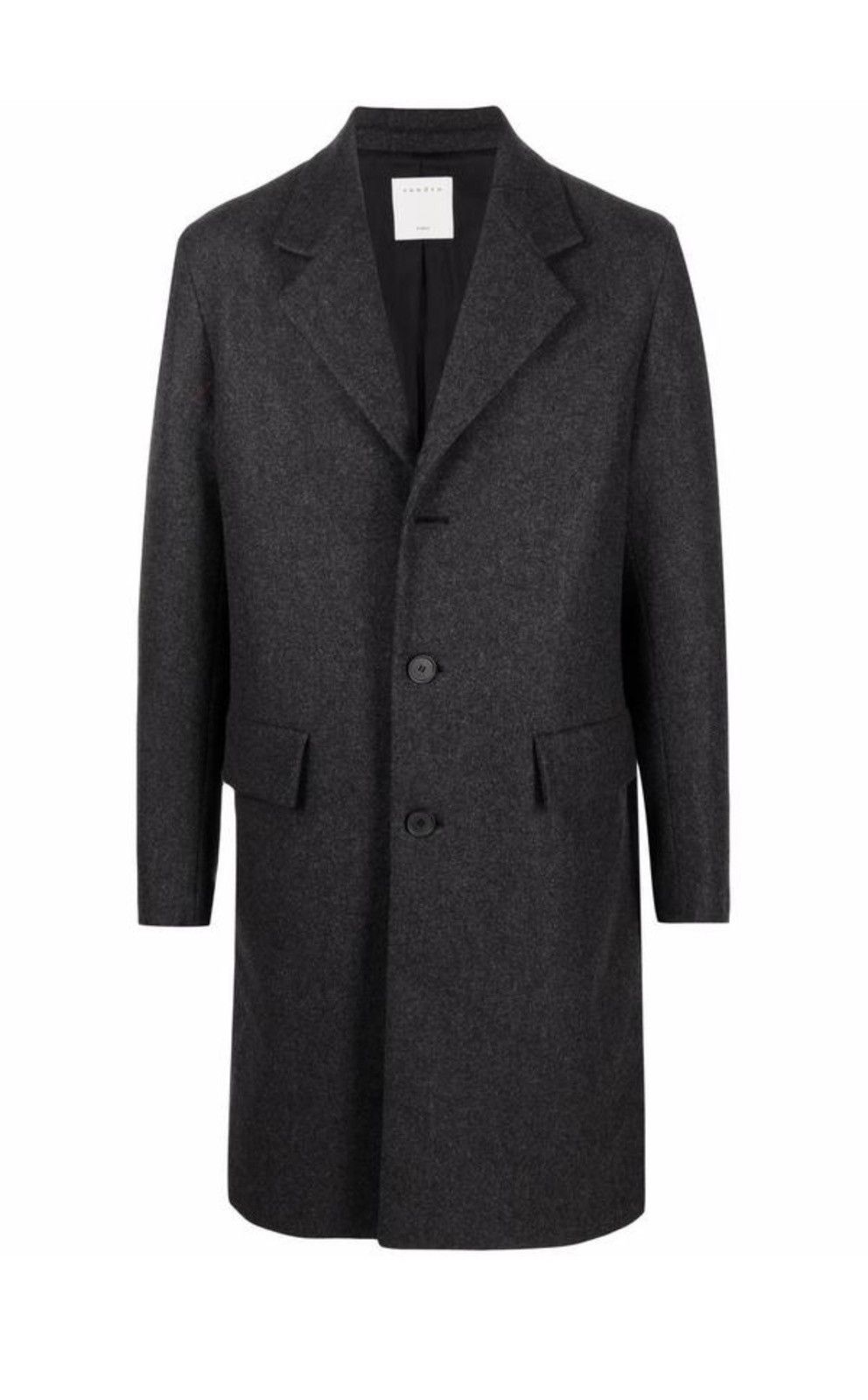 Sandro Sandro Heather wool blend boradcloth coat in dark grey S M Size US M / EU 48-50 / 2 - 1 Thumbnail