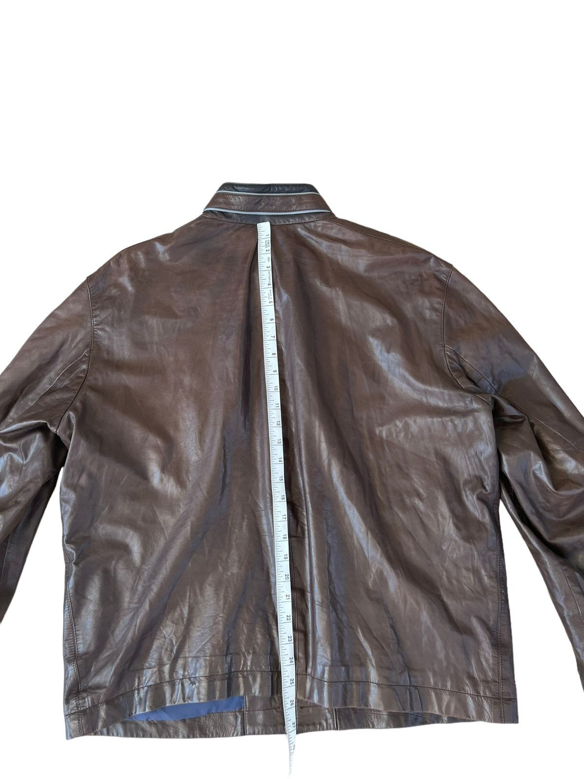 Ermenegildo Zegna Zegna Sport Patina Brown Leather Jacket Size US XXL / EU 58 / 5 - 5 Thumbnail