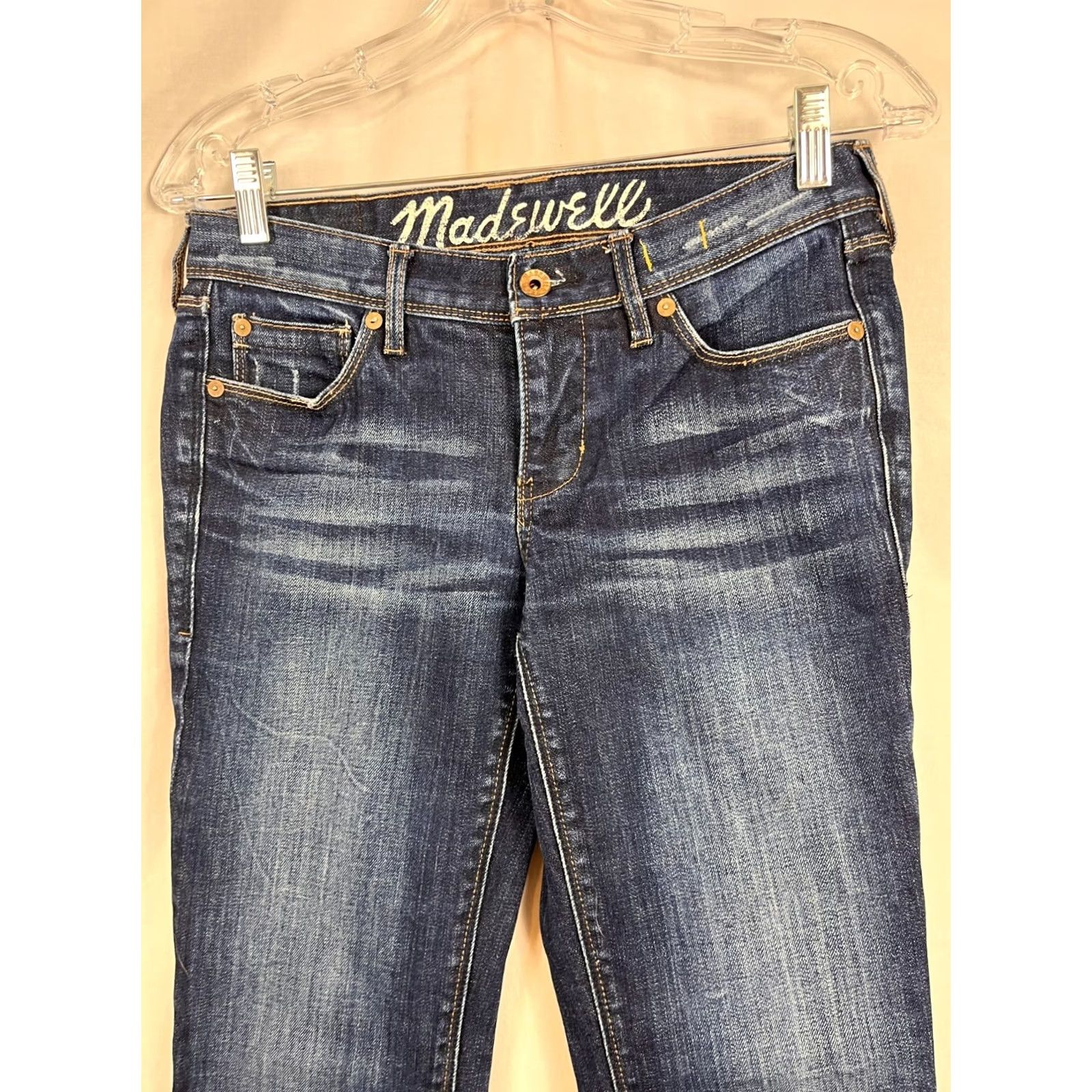 Madewell Madewell Jean Rail Straight Blue Women Low Rise Dark 30x28 Stretch Denim 77388 Brand Button & Zipper Size 26" / US 2 / IT 38 - 2 Thumbnail