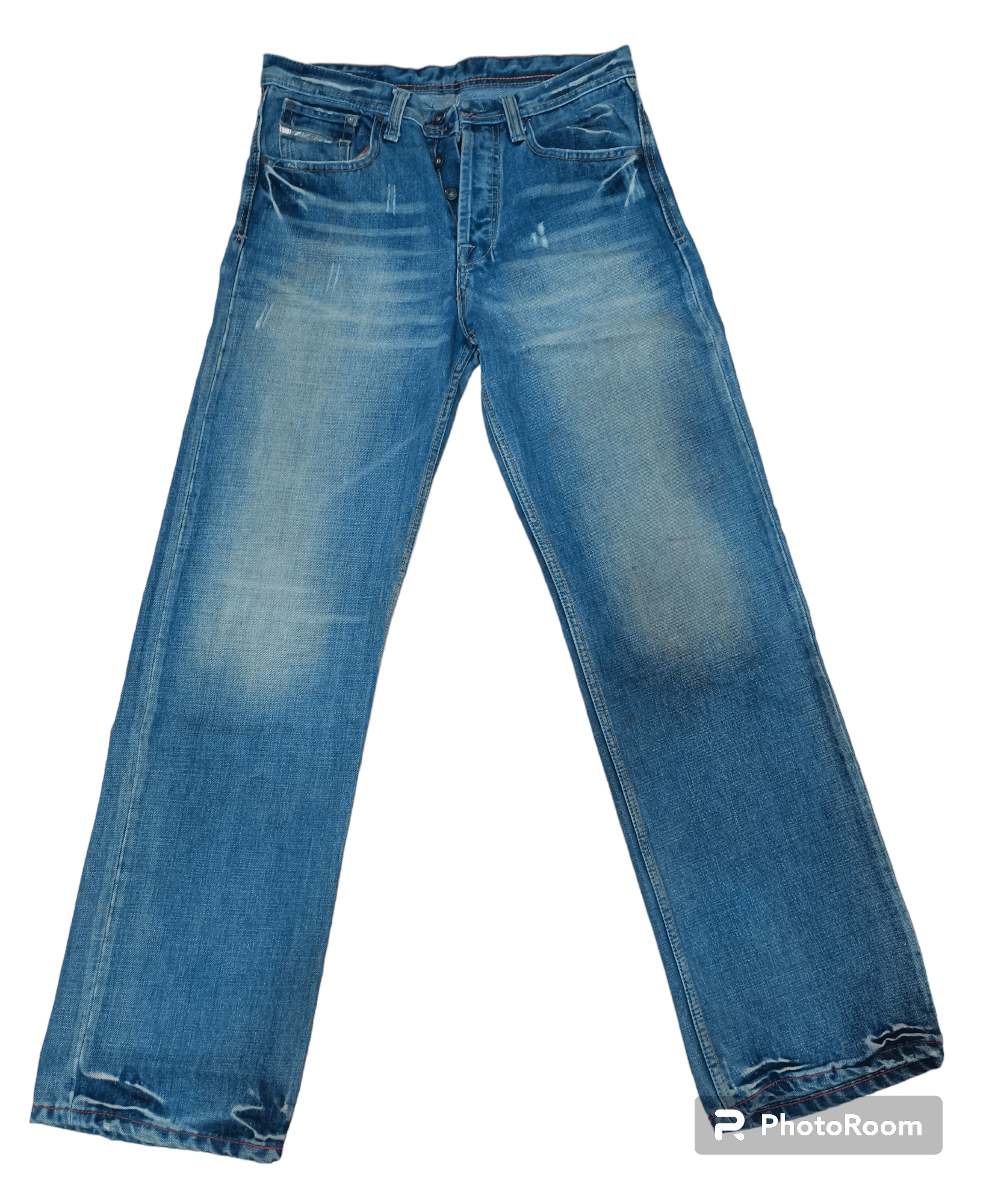 Diesel DIESEL BUTTON-FLY SEASONED DISTRESSED DESIGN JEANS Size US 32 / EU 48 - 1 Thumbnail