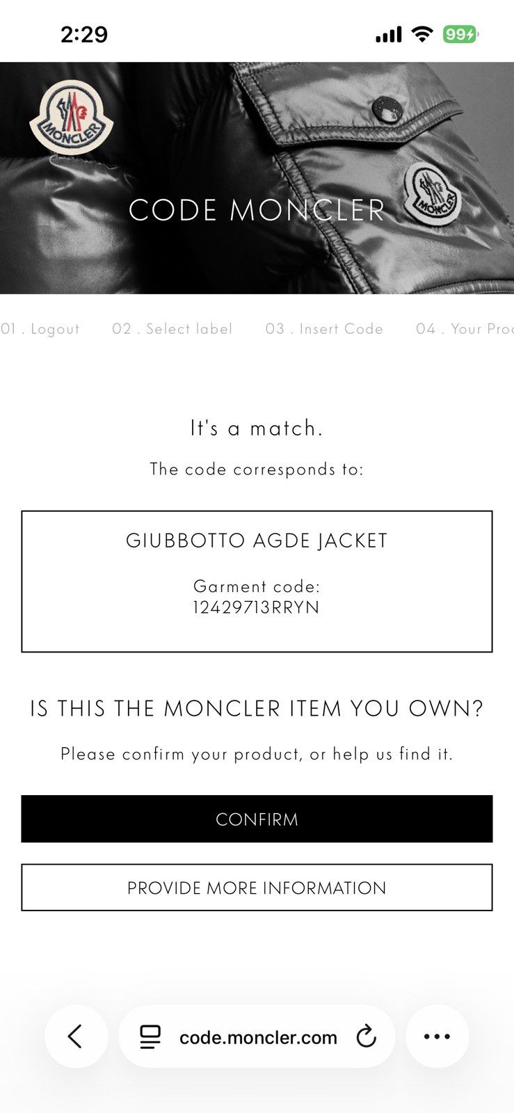Moncler Men’s Wool Melange Quilted Down Jacket Sz 1 Size US S / EU 44-46 / 1 - 24 Thumbnail