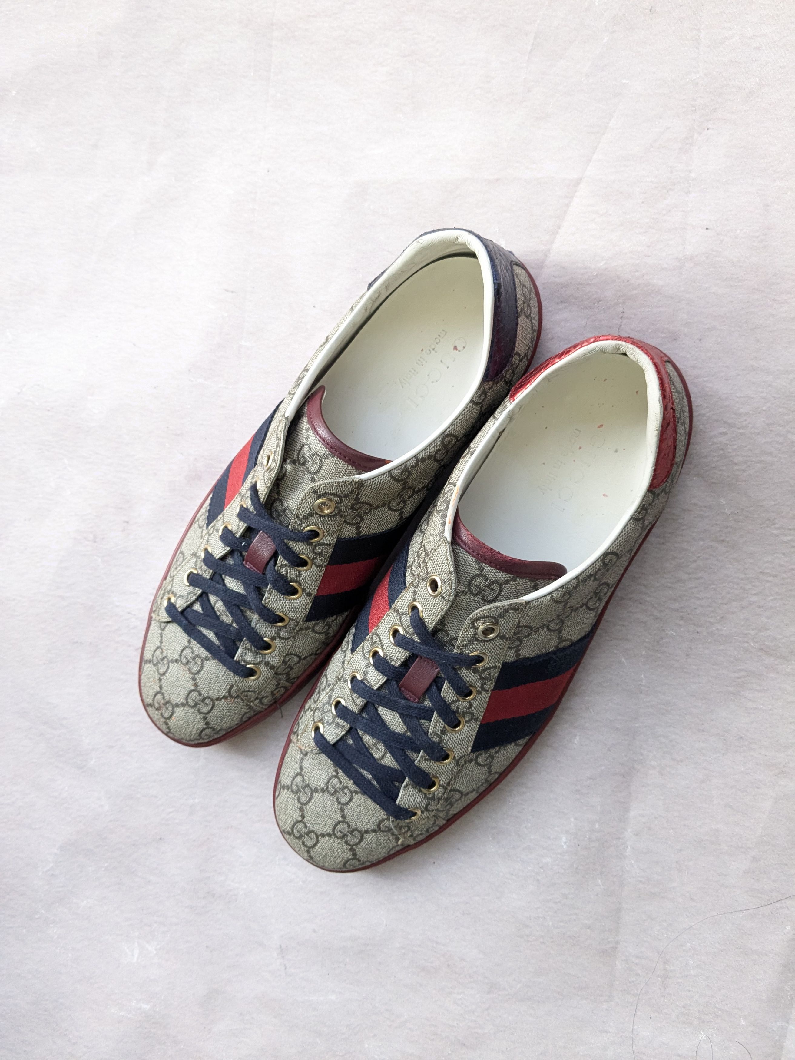 Gucci Gucci Ace GG Supreme Sneakers Red 10 Monogram 429445 Size US 10 / EU 43 - 13 Thumbnail