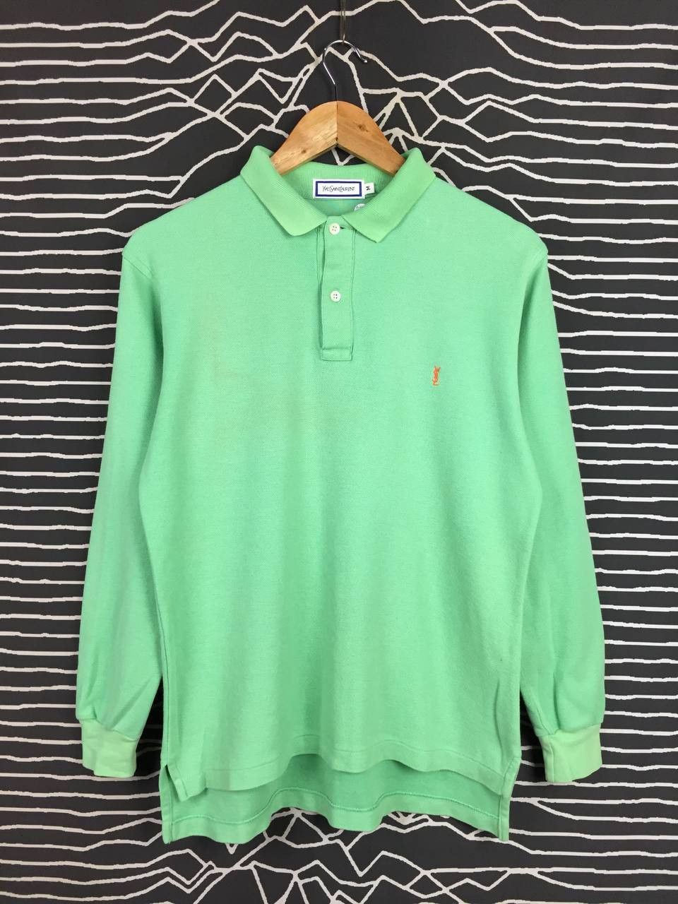 Yves Saint Laurent Vtg Yves Saint Laurent Long Sleeve Polo Shirt Size US M / EU 48-50 / 2 - 1 Thumbnail