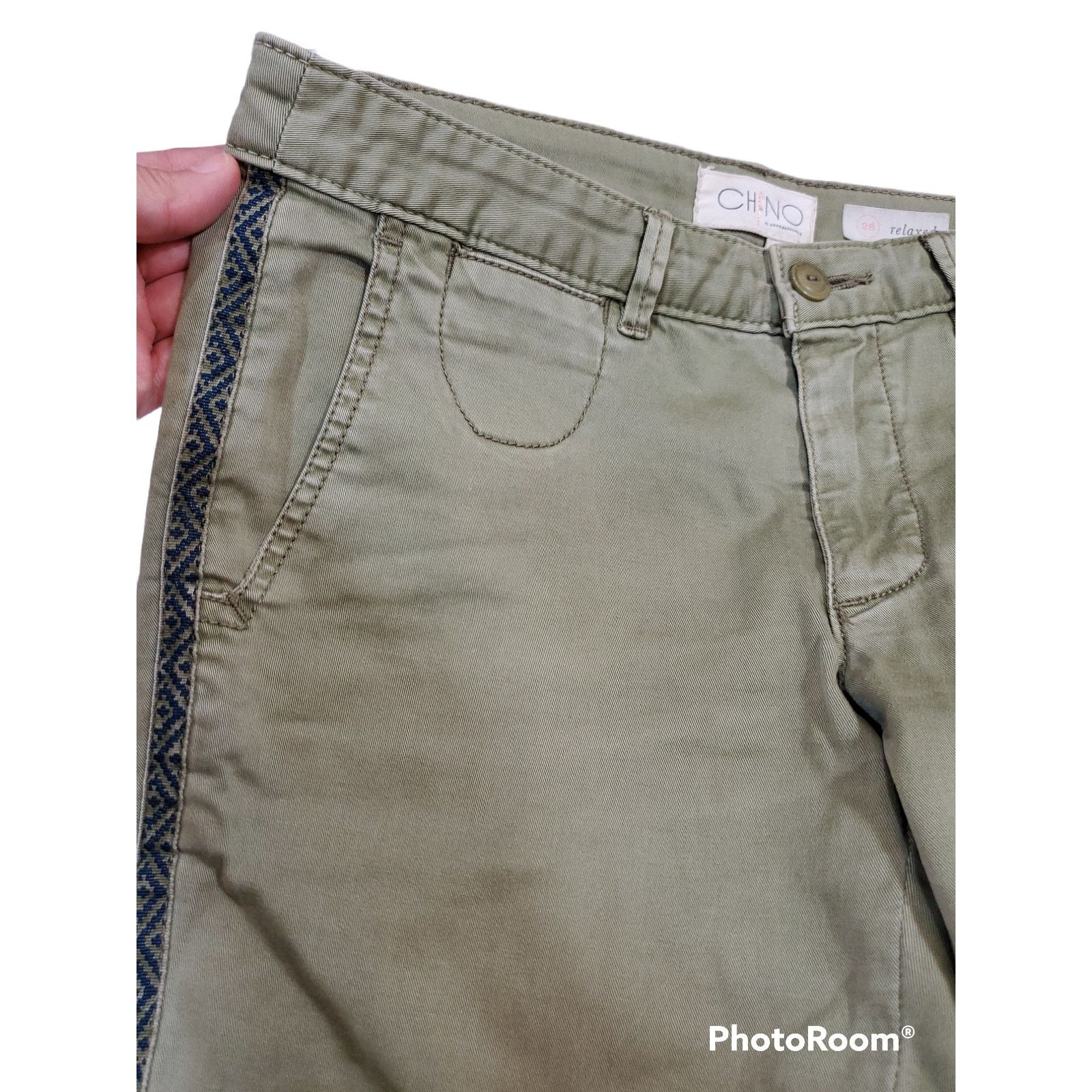 Anthropologie Chino Anthropologie | Relaxed Chinos w/ Leg Trim | Size 26 Size 26" / US 2 / IT 38 - 6 Thumbnail