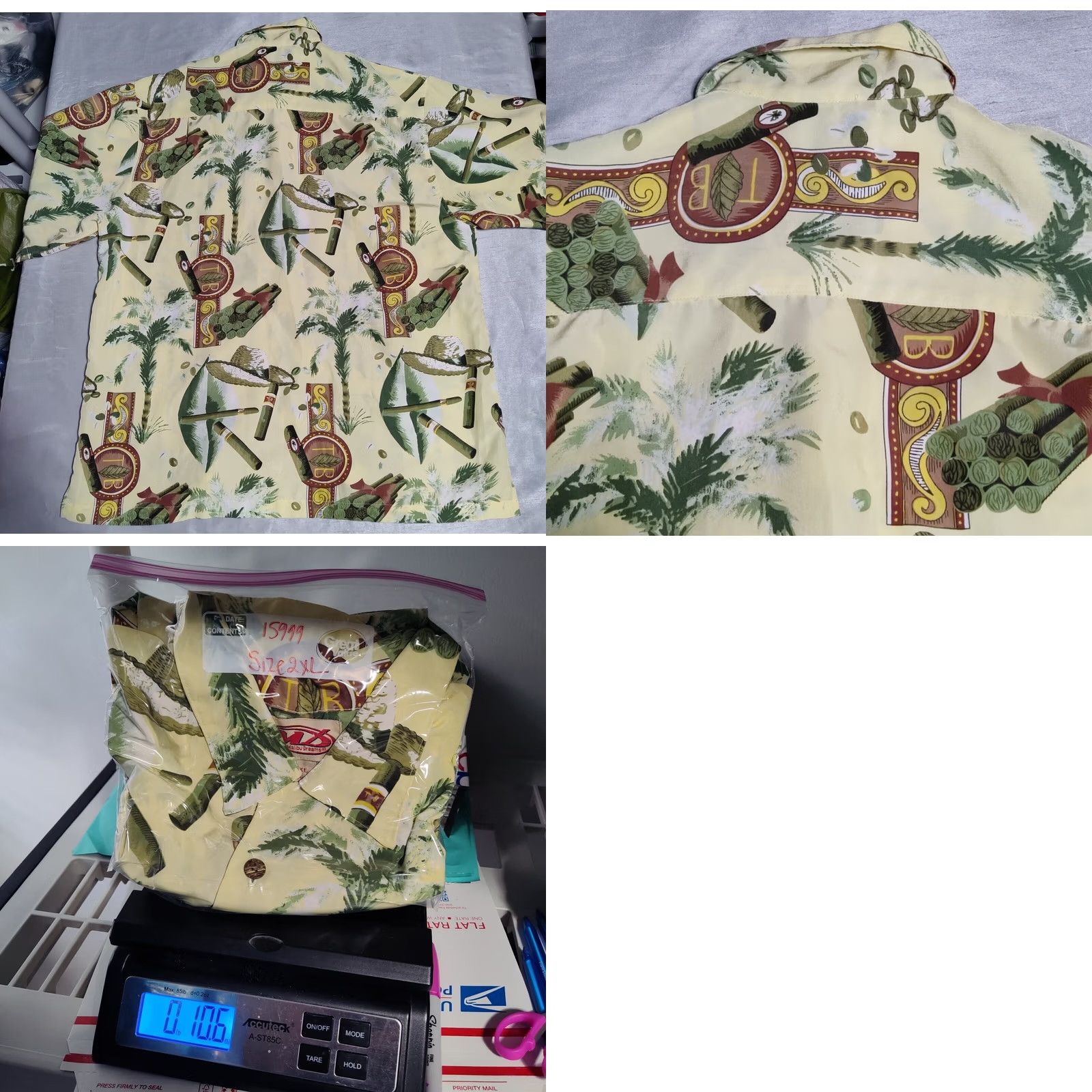 Vintage MALIBU DREAMS LAS VEGAS Men 2XL Allover Cigar Print Short Sleeve Camp Shirt Size US XXL / EU 58 / 5 - 9 Thumbnail