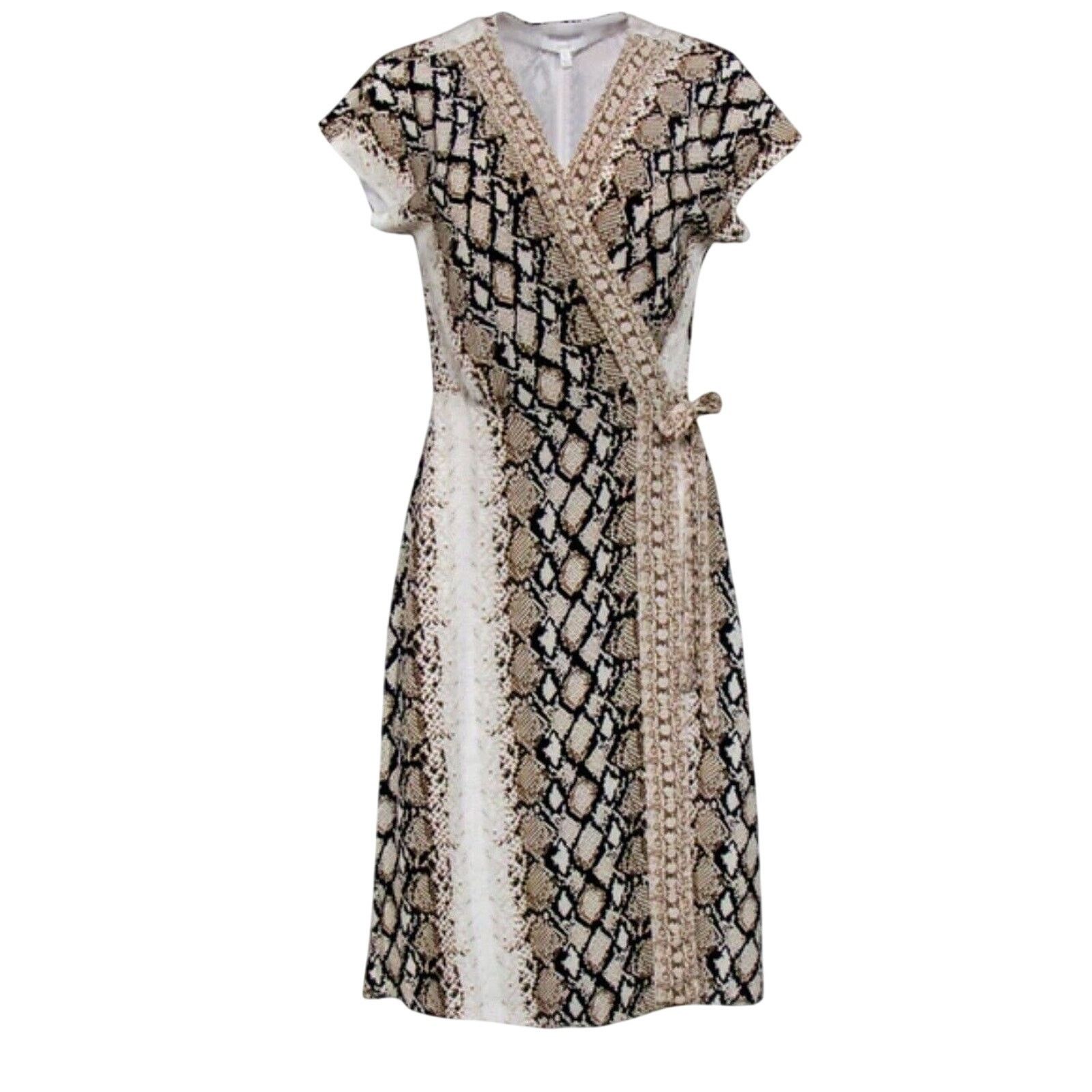 Joie Joie Porcelain Bethwyn C Snakeskin Wrap A-Line Dress SM Size S / US 4 / IT 40 - 1 Thumbnail