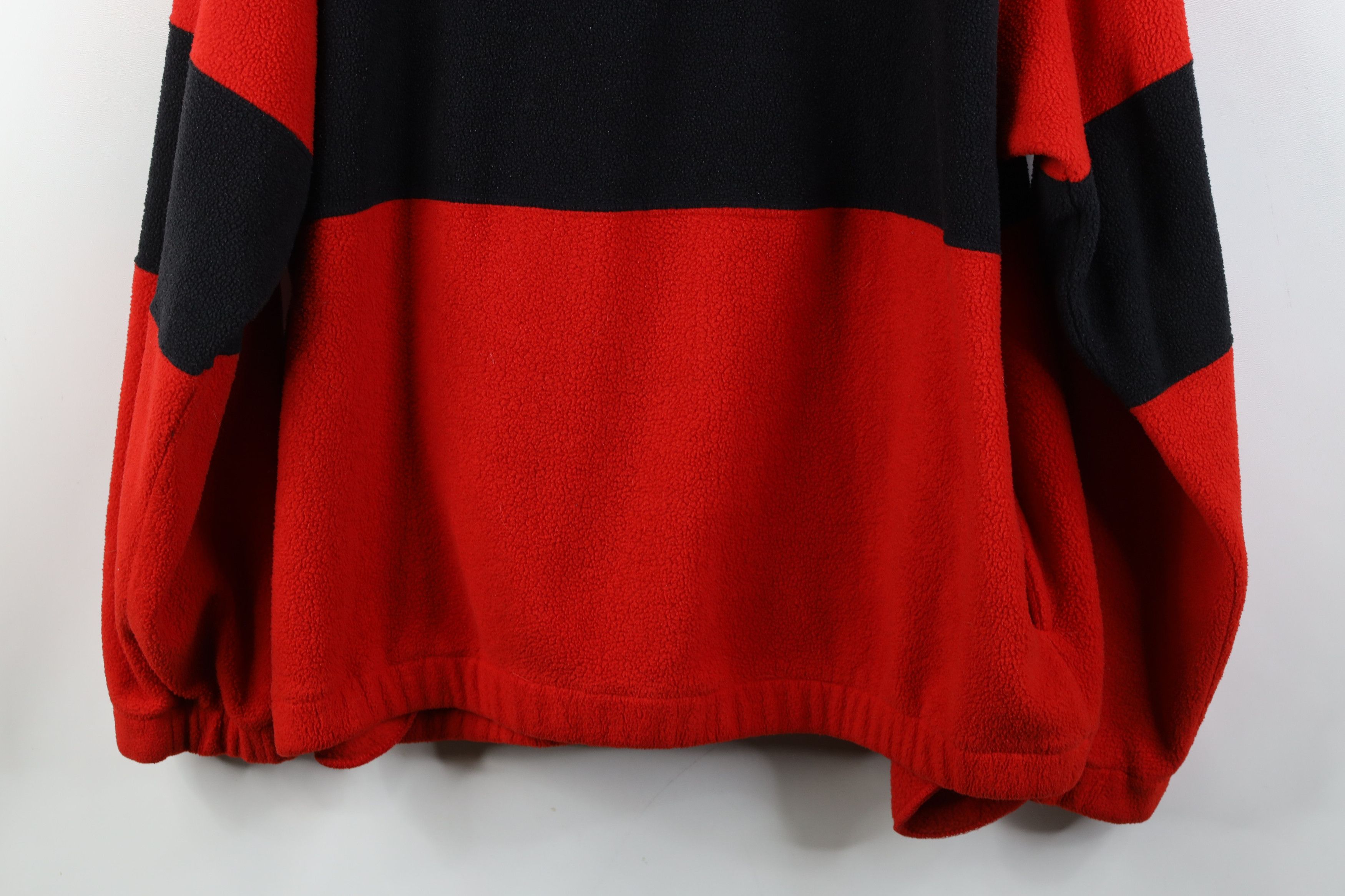 Vintage Vintage 90s Red Wings Hockey 1/4 1/2 Zip Fleece Sweater Red Size US L / EU 52-54 / 3 - 14 Thumbnail