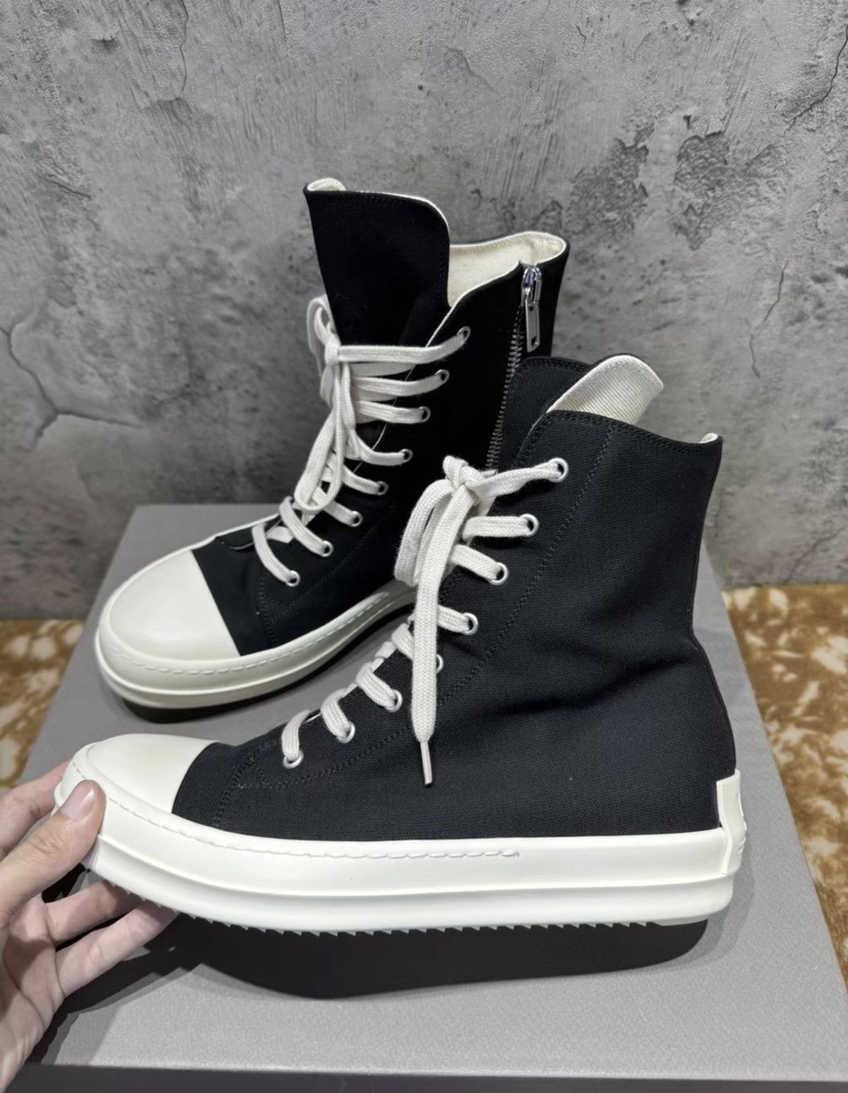 Rick Owens Rick Owens DRKSHDW High Top Ramones K37 Size US 8 / EU 41 - 9 Thumbnail