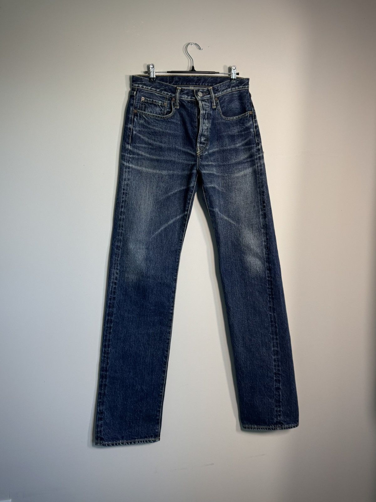 Kapital faded straight leg selvedge denim