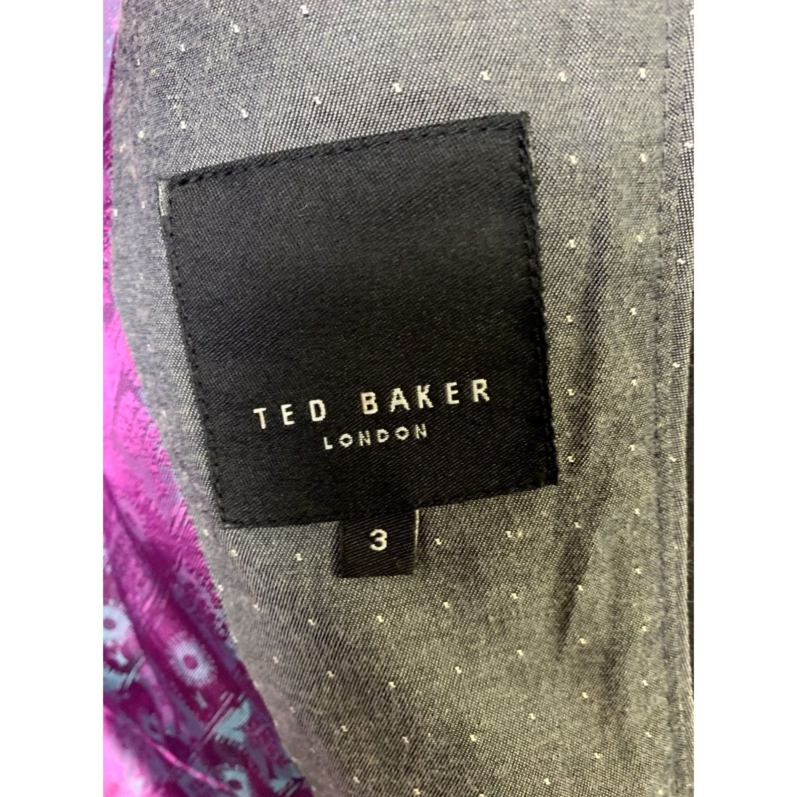 Ted Baker VINTAGE Ted Baker Double Breasted Coat Woman Sz 3 Black W/Purple Deer Lining Wool Blend Size XS / US 0-2 / IT 36-38 - 4 Thumbnail