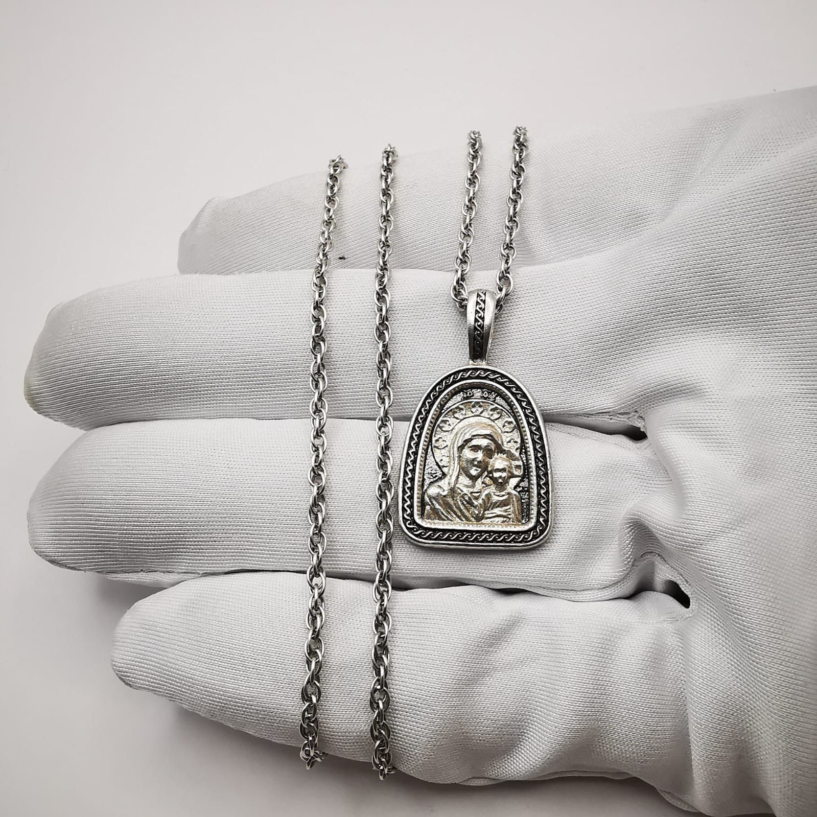 Sterling Silver Vintage Icon Sterling Silver 925 Virgin Mary Chain 11,3 g Size ONE SIZE - 6 Thumbnail