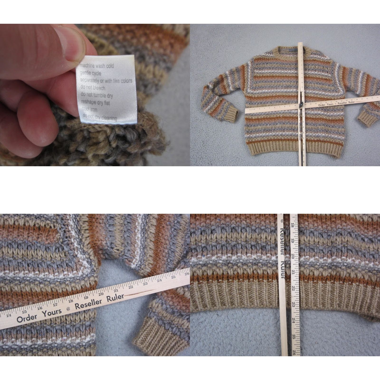 Vintage VINTAGE Elsa Manda Sweater Womens Medium Brown Yellow Knit Wool Alpaca Pullover 90s Bird Cat USA Size M / US 6-8 / IT 42-44 - 8 Thumbnail